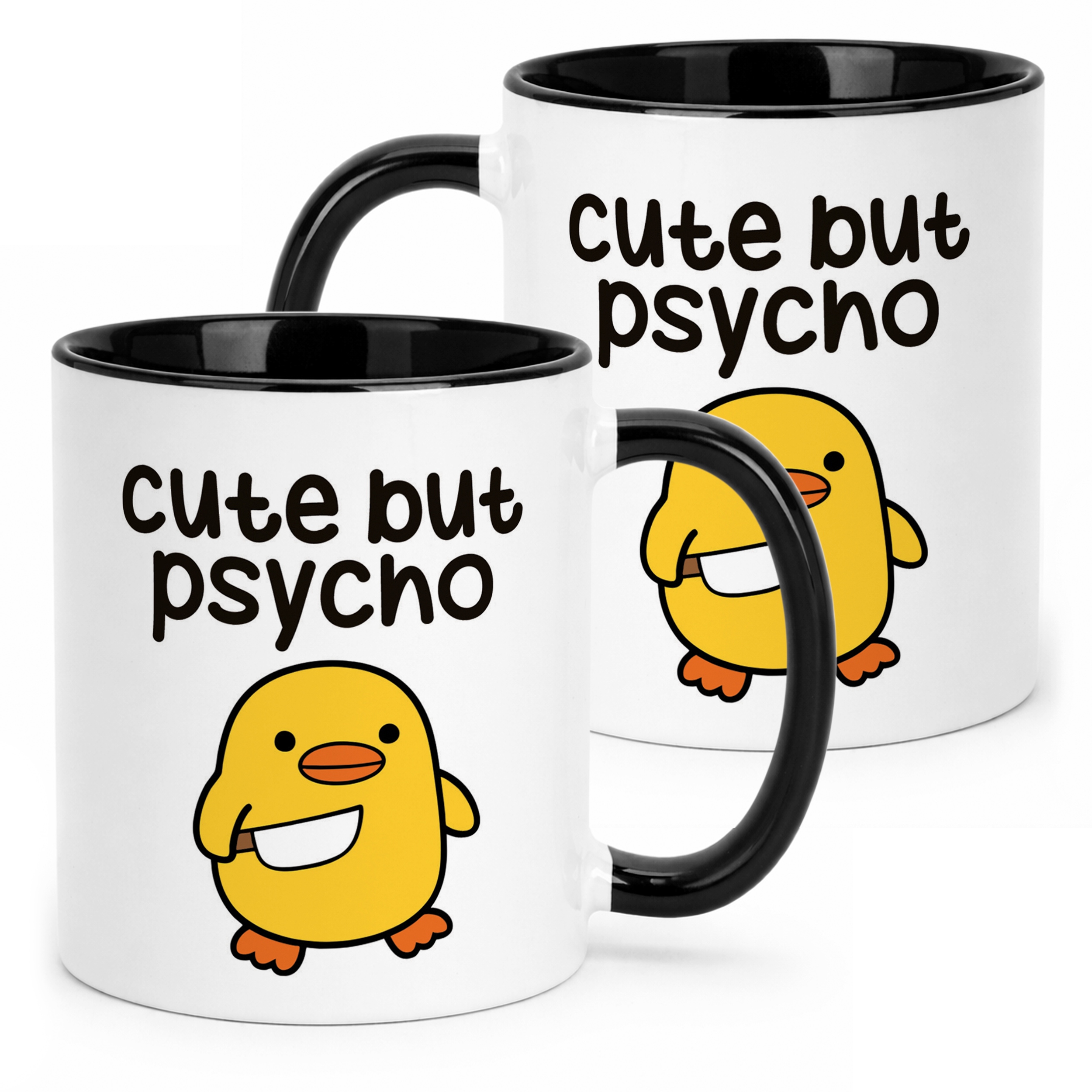 Kubek Czarny Cute But Psycho Śmieszny Zabawny Prezent