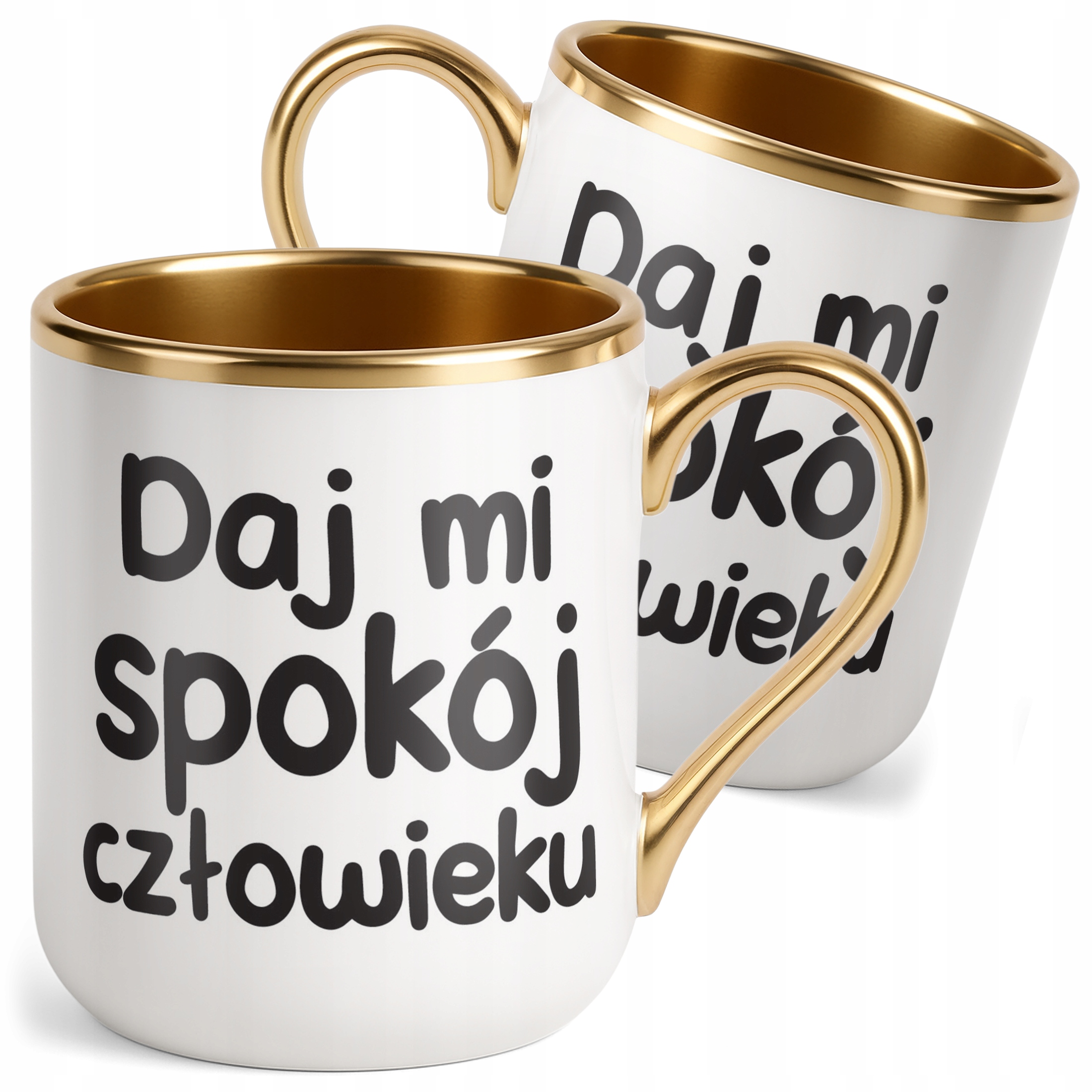 Kubek Premium Złoty Daj Mi Spokój Człowieku Śmieszny Zabawny Prezent