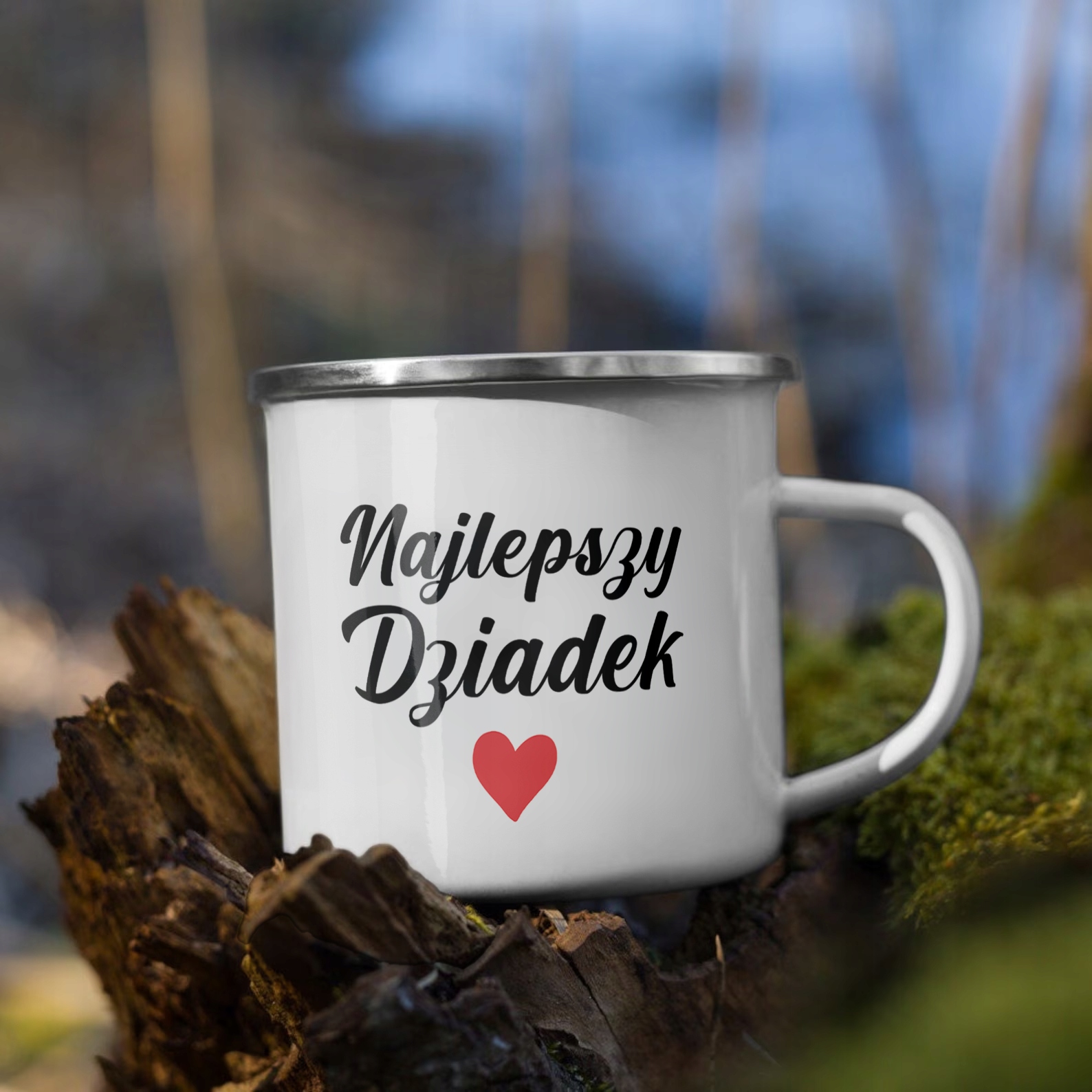 Emaliowany Kubek Garnuszek 300 ml Dzień Dziadka Prezent Najlepszy Dziadek