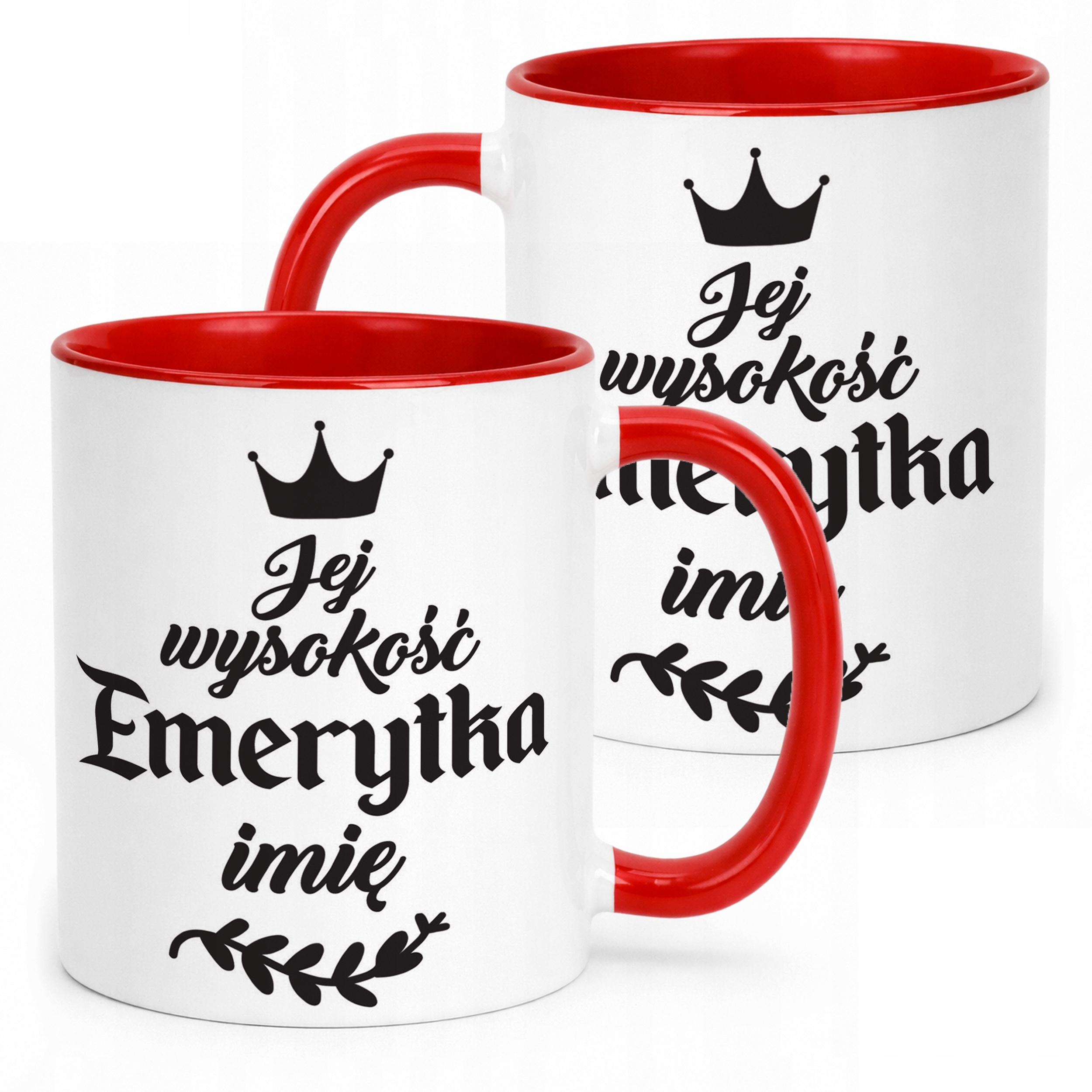 Kubek Czerwony Personalizowany z okazji Emerytury Dla Emerytki Prezent