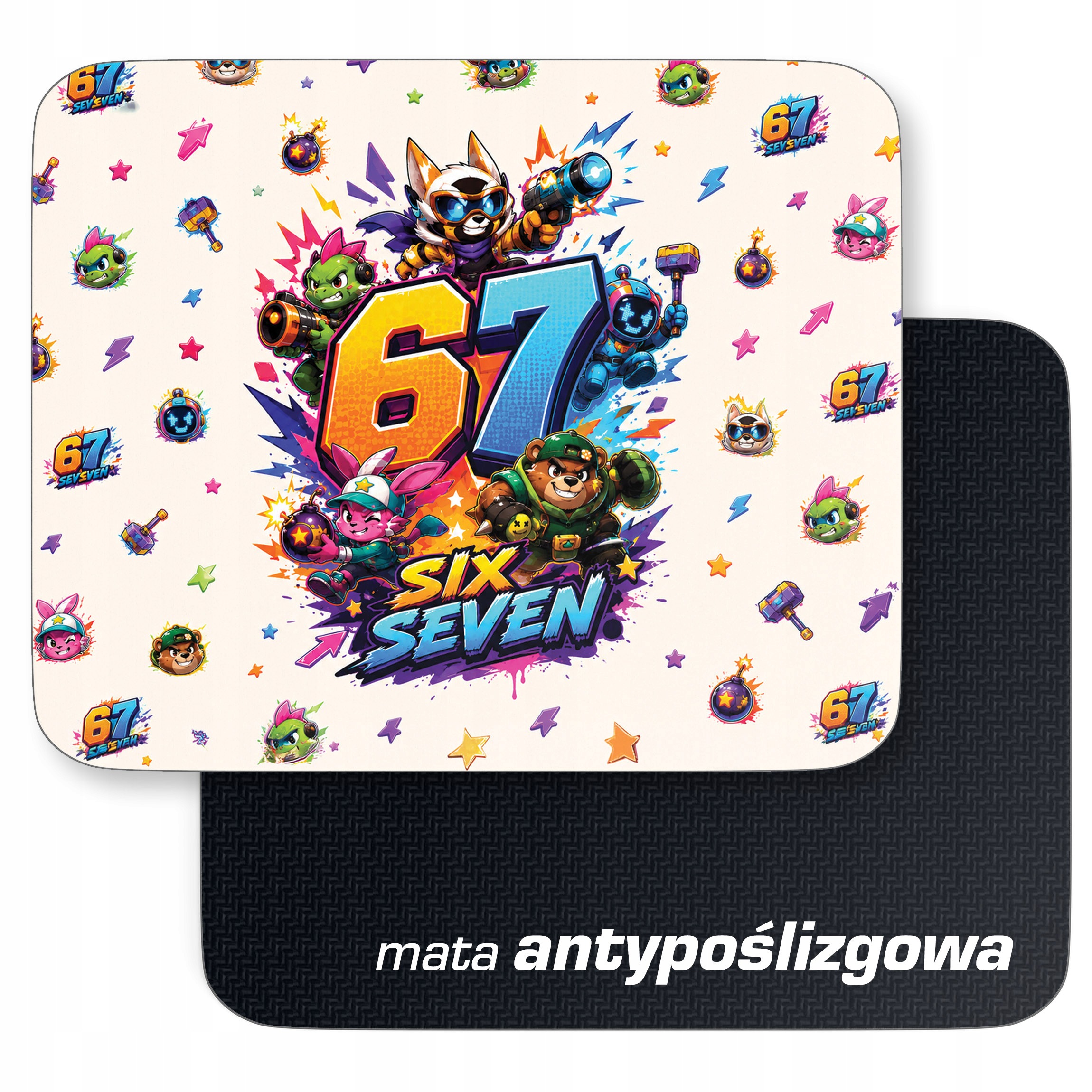 Podkładka pod mysz z nadrukiem 67 Six Seven dla graczy