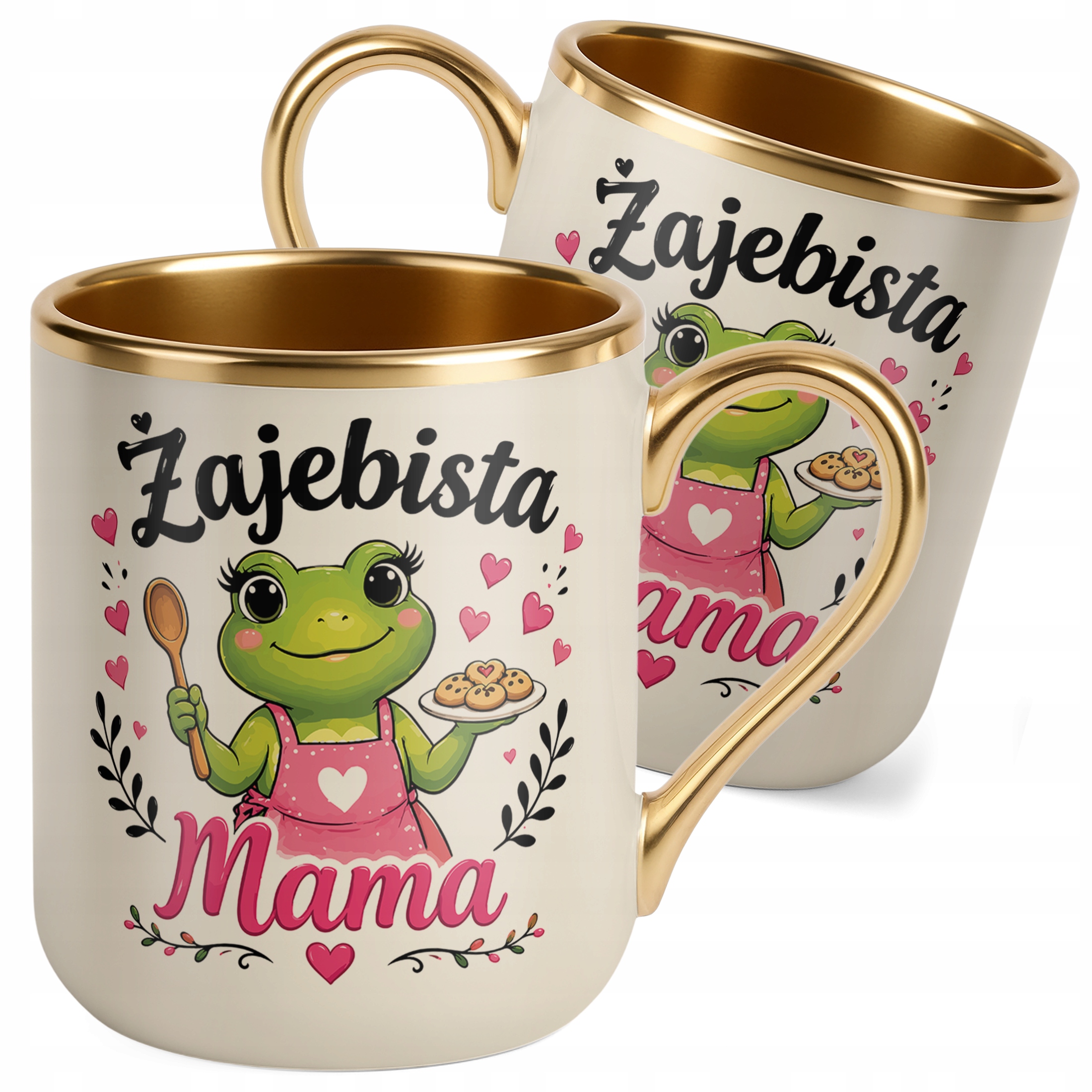 Prezent na Dzień Matki kubek premium złoty ecru dla mamy prezent dla mamy