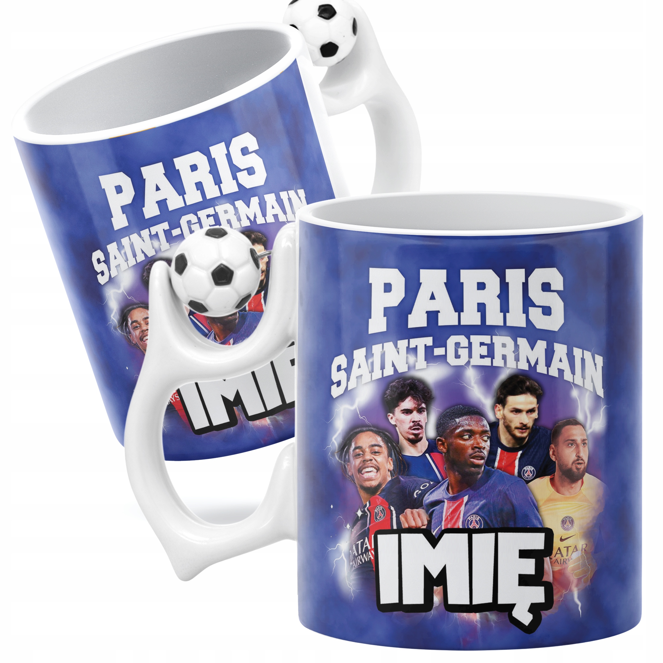 Kubek piłkarski personalizowany Paris Saint-Germain Dembélé Barcola