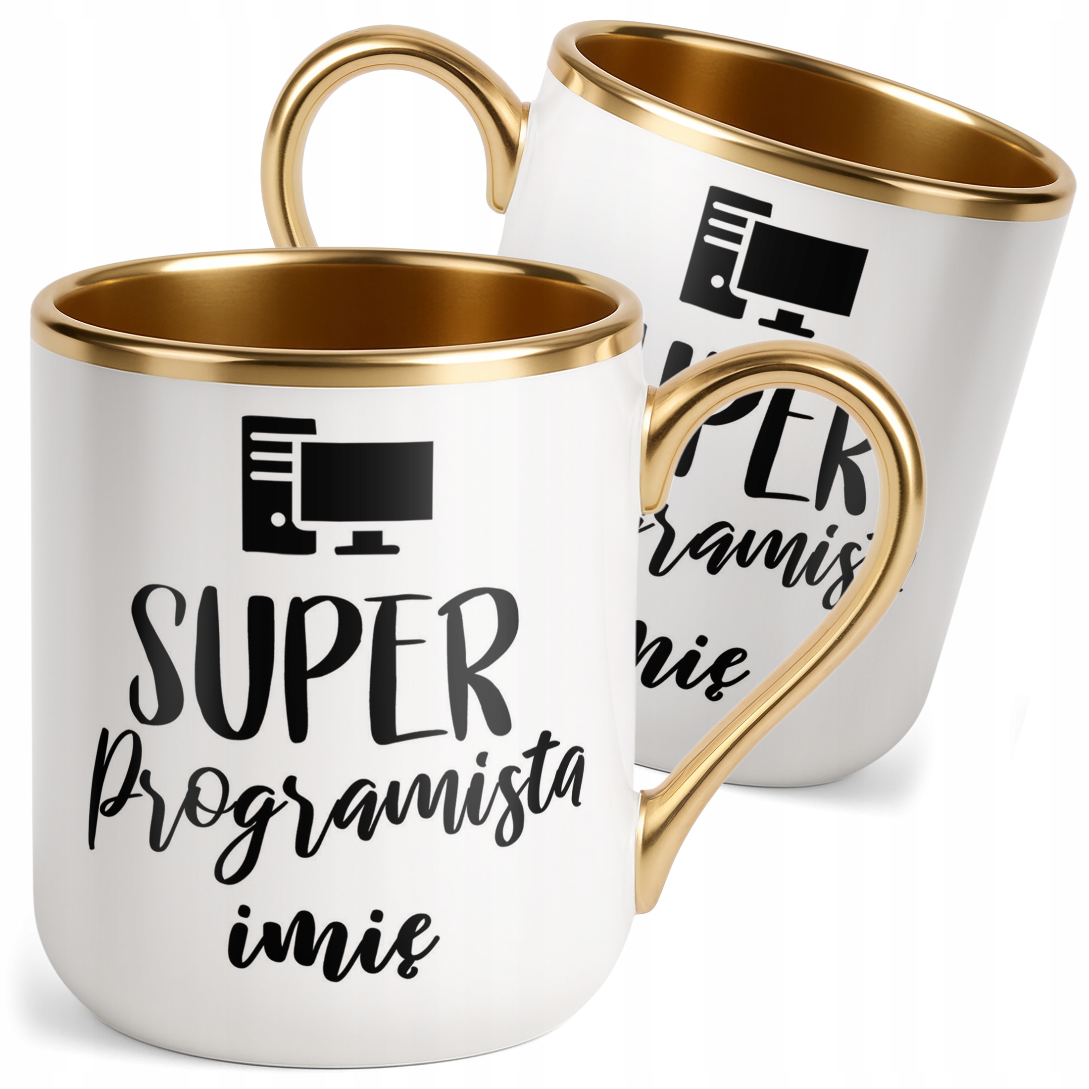 Kubek Premium Złoty Personalizowany Super Programista Prezent Upominek
