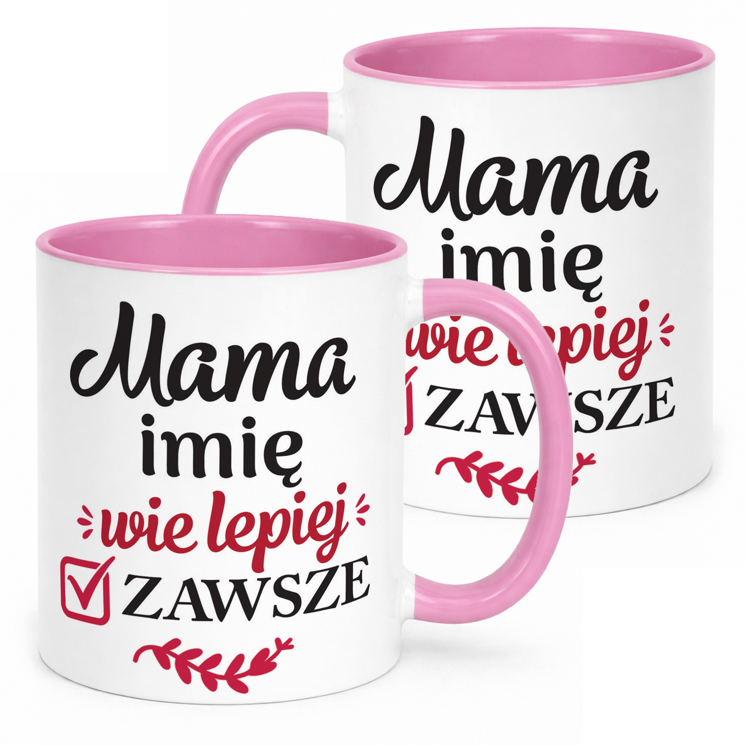 Kubek Różowy Personalizowany Dzień Matki Dla Mamy Prezent Upominek