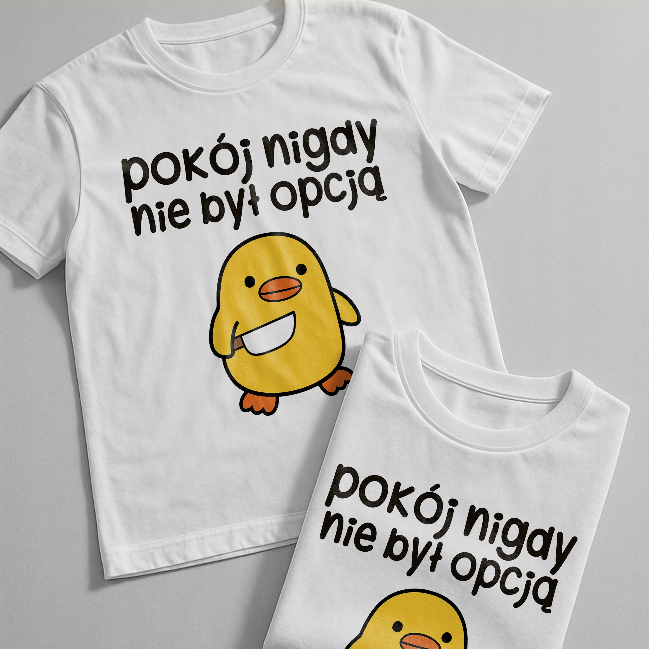 Koszulka biała męska Pokój Nigdy Nie Był Opcją Zabawny Prezent