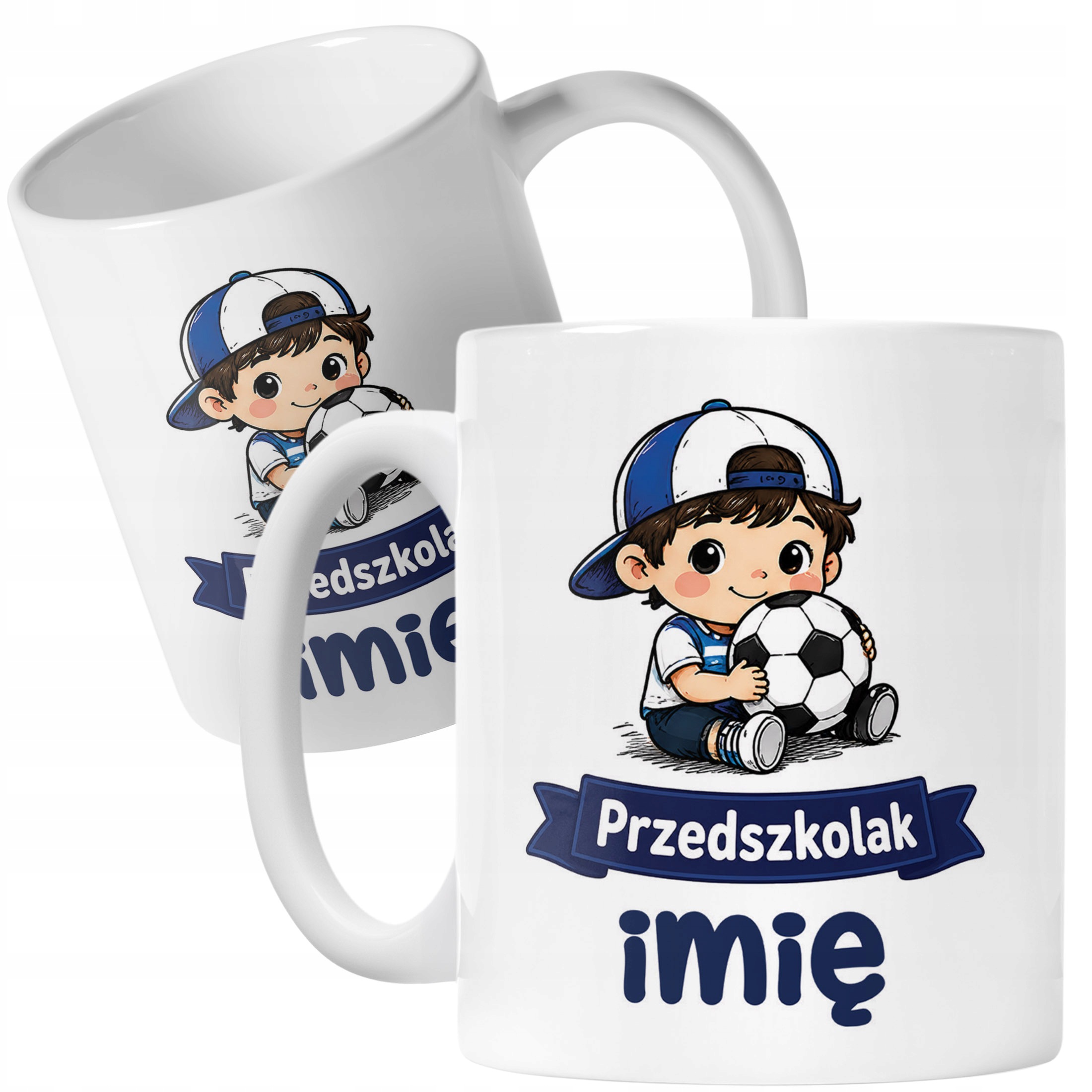 Biały Kubek z nadrukiem personalizowany Przedszkolak Szkoła Dla Dzieci