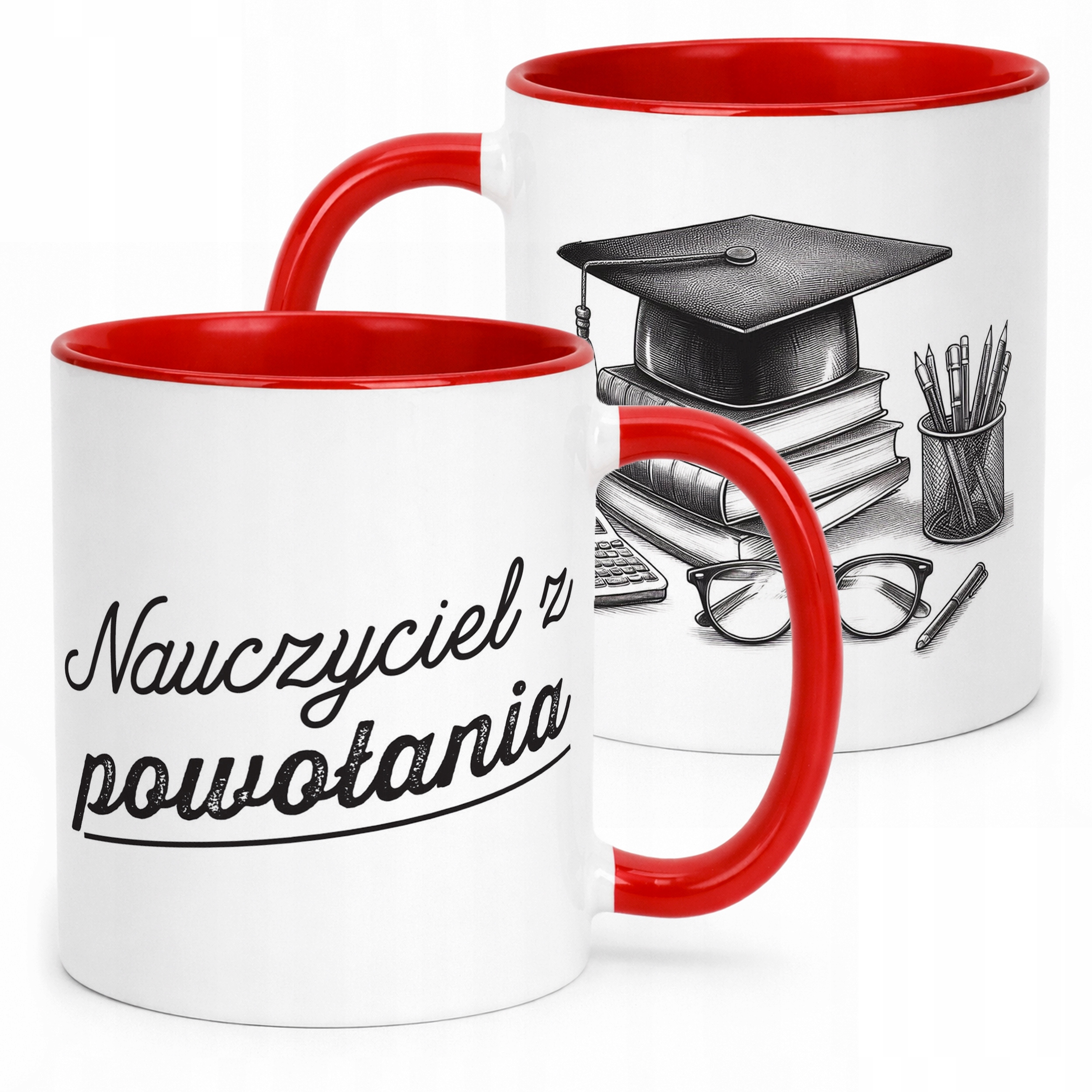 Kubek Czerwony Najlepszy Nauczyciel Dzień Nauczyciela Prezent
