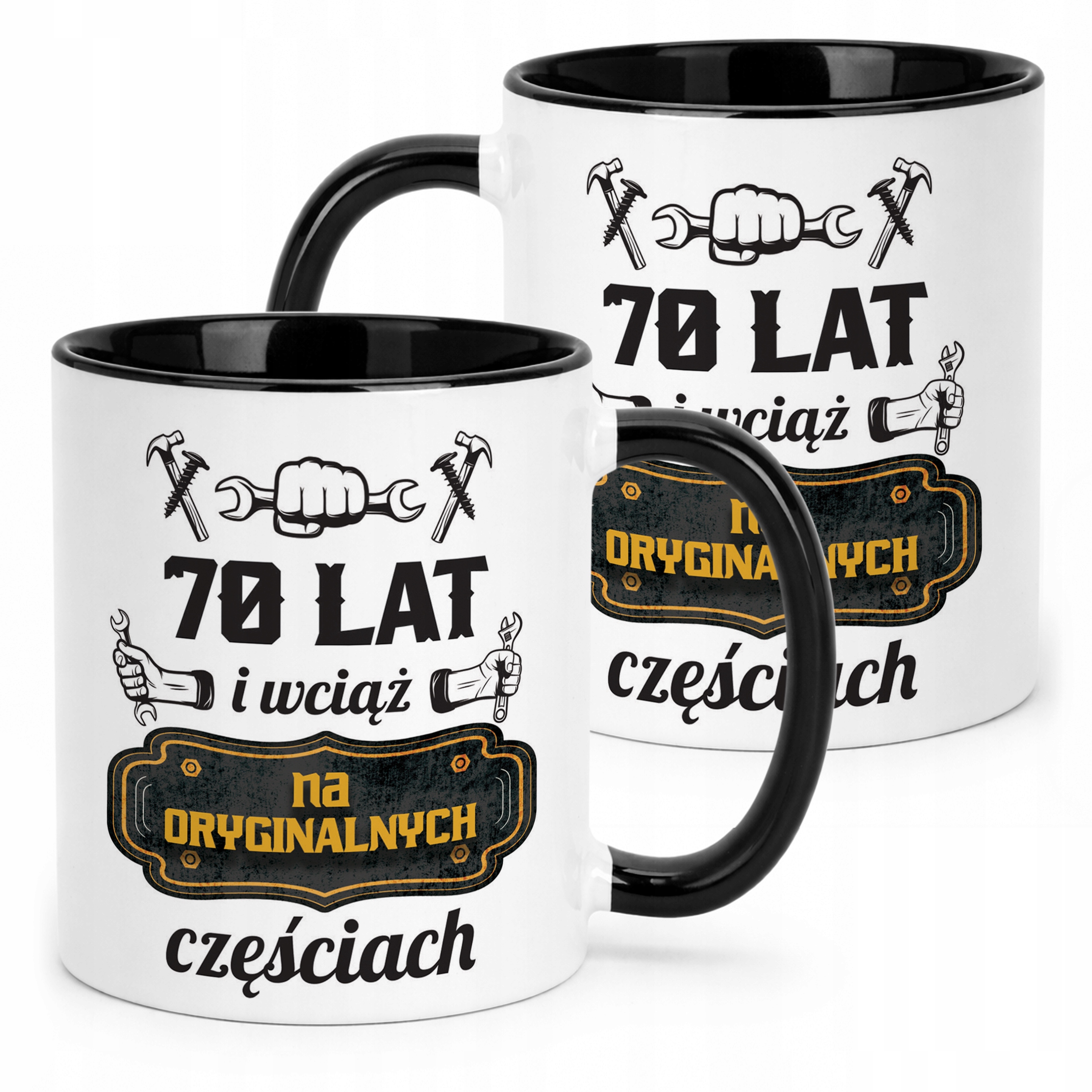 Kubek Czarny Na Oryginalnych Urodziny 70 Prezent Upominek
