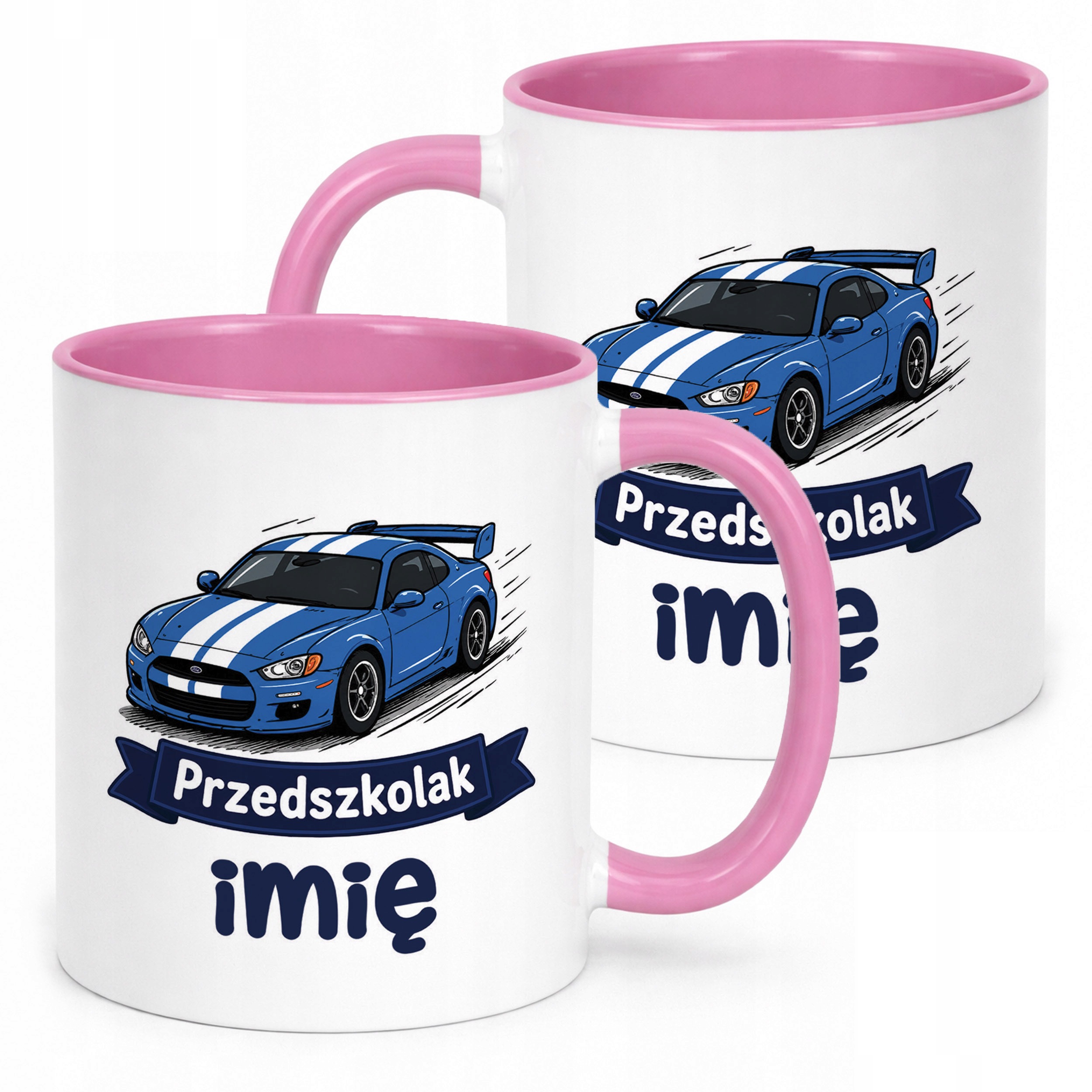 Kubek Różowy z nadrukiem personalizowany Przedszkolak Szkoła Dla Dzieci