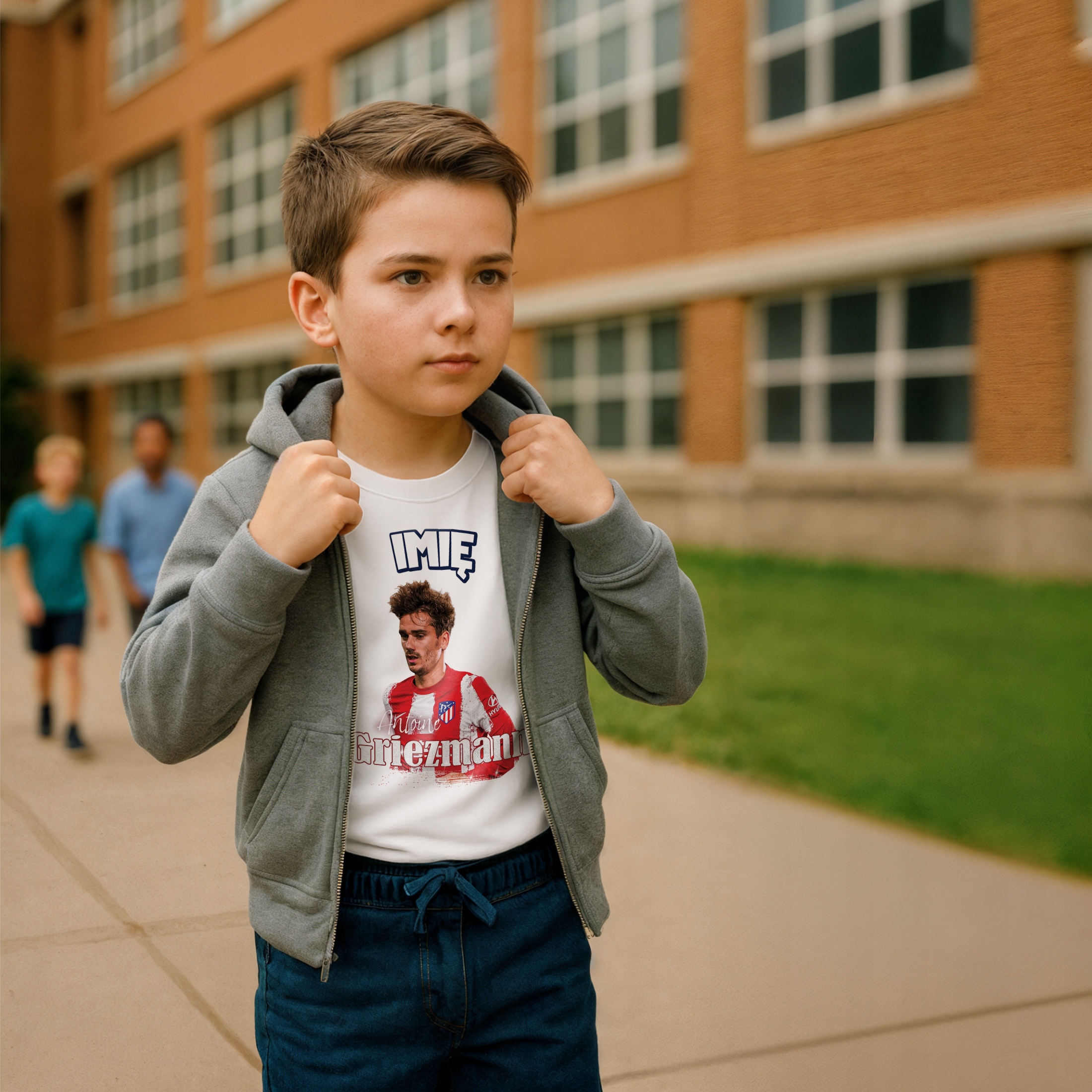 Koszulka personalizowana biała dziecięca Griezmann Atlético Madryt r. 116