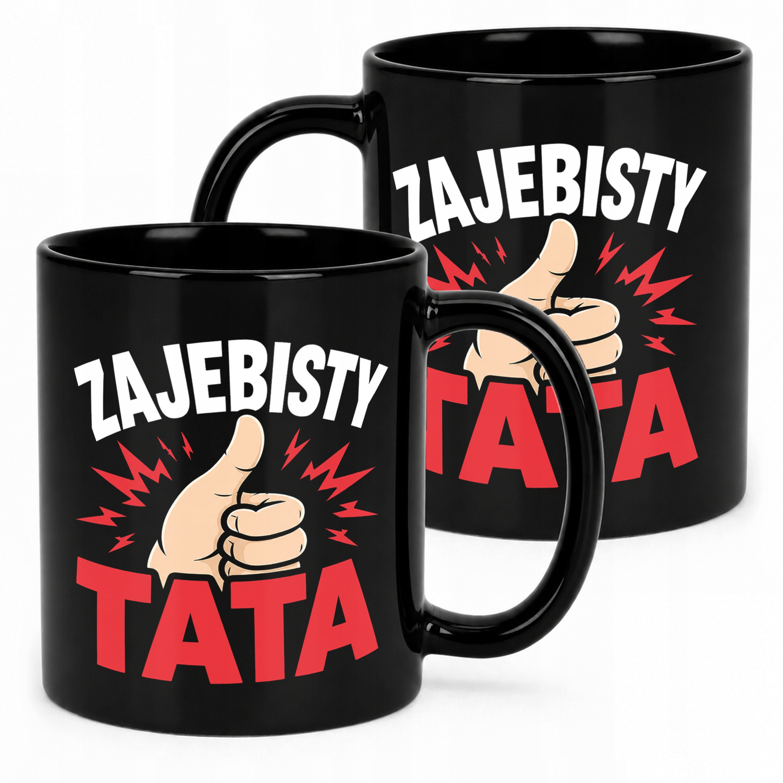 Kubek czarny dla taty prezent na Dzień Ojca pomysł na prezent dla taty