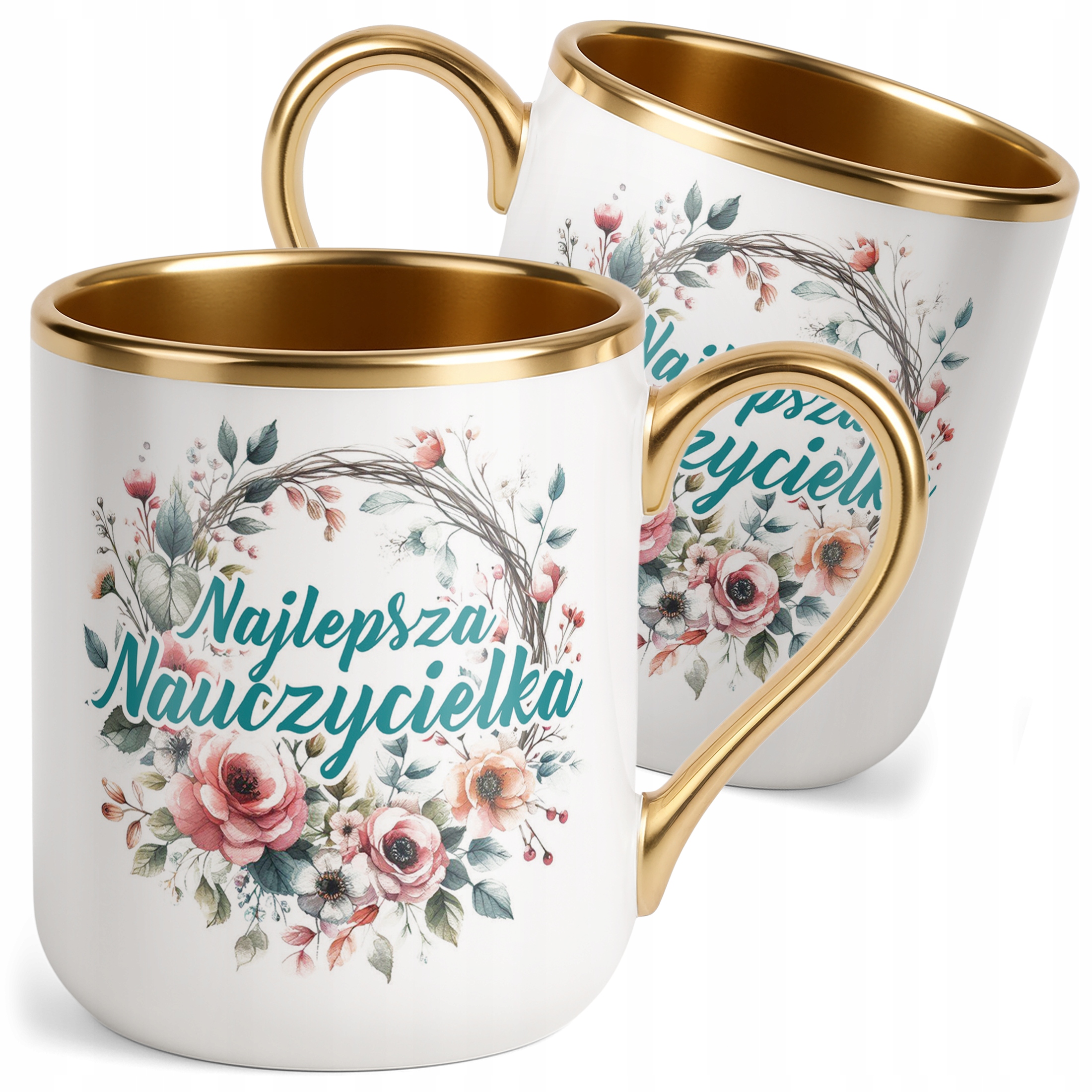 Kubek Premium Złoty Dzień Nauczyciela Dla Nauczycielki Prezent