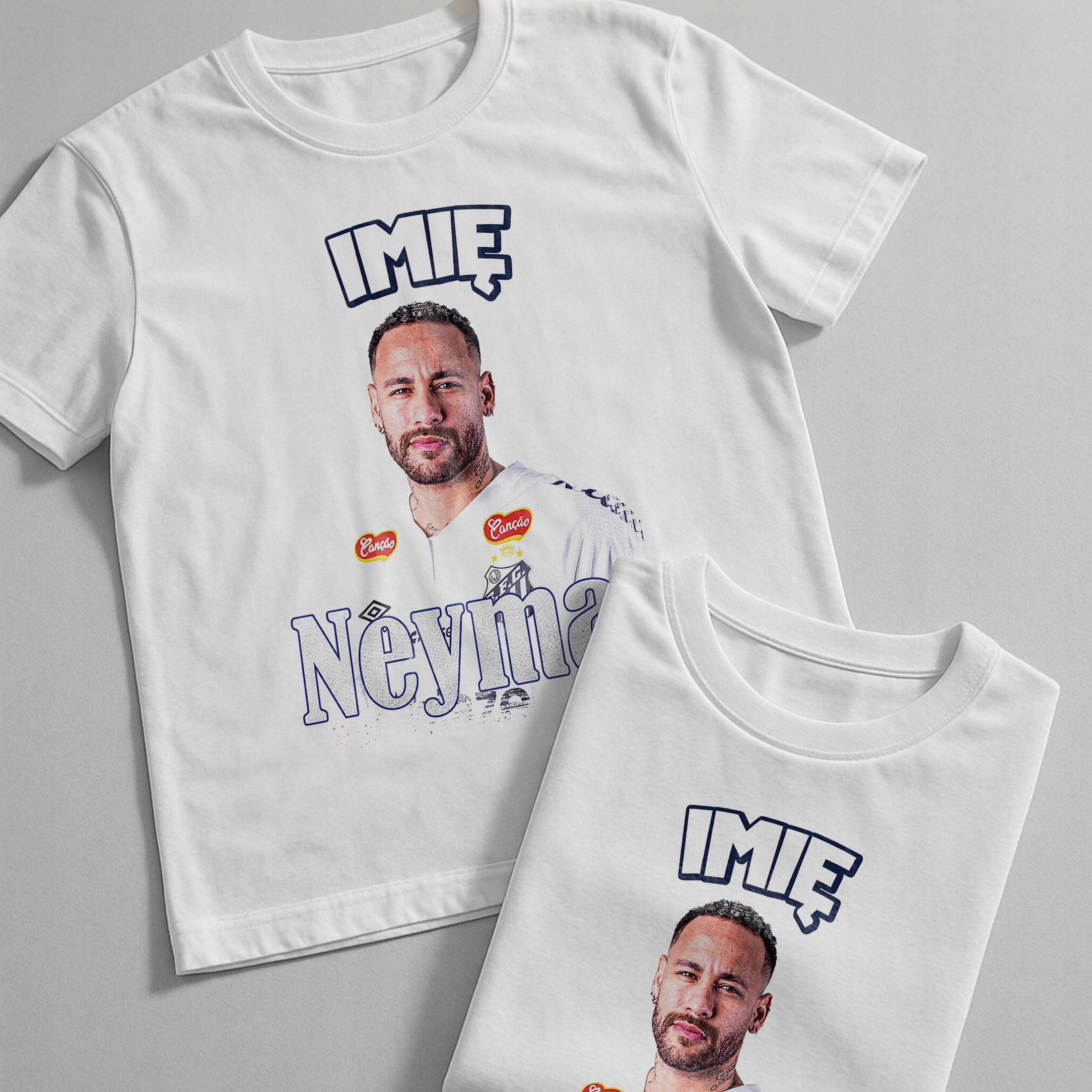 Koszulka personalizowana biała dziecięca Neymar Santos FC