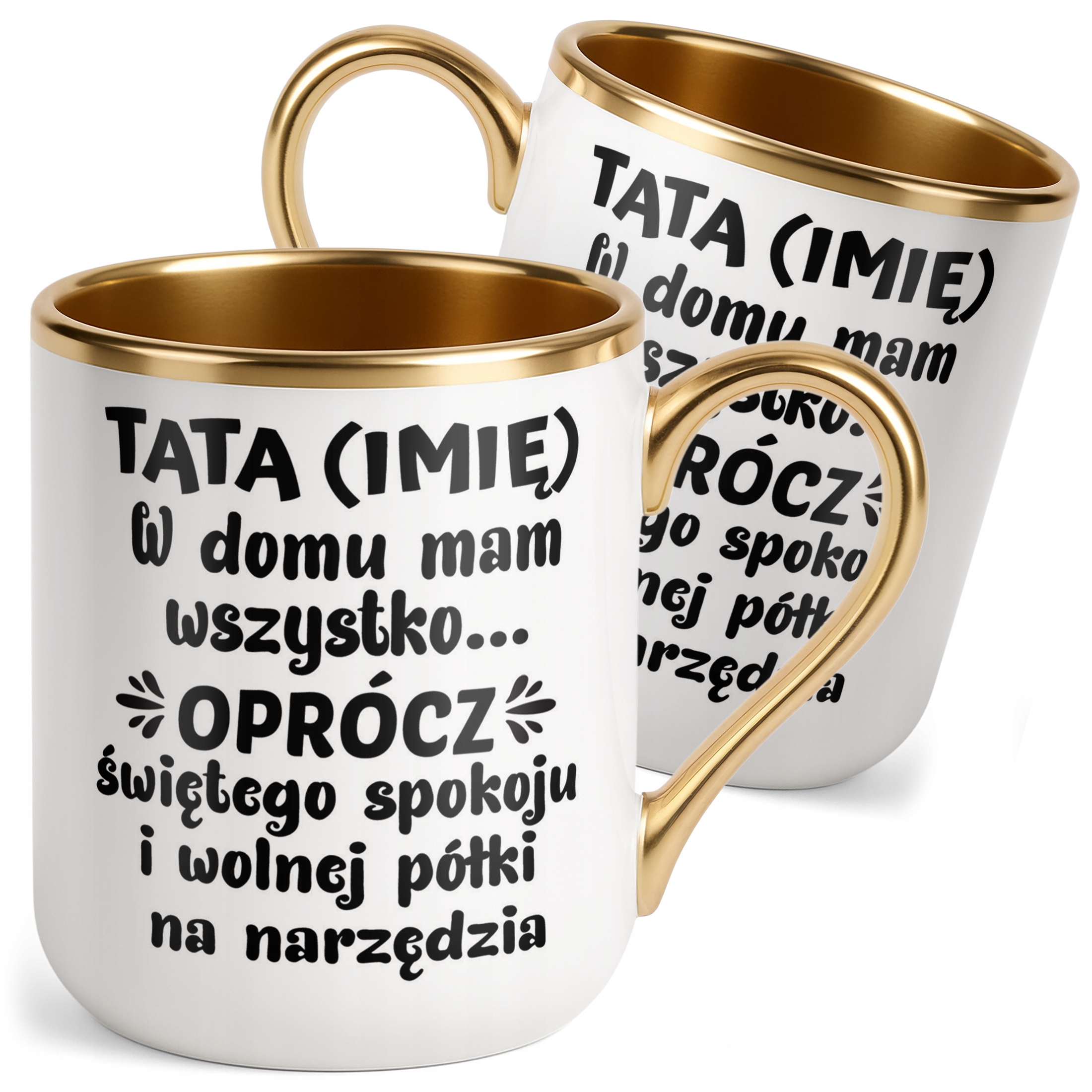 Kubek Premium Złoty Personalizowany Dzień Ojca Dla Taty Upominek Prezent