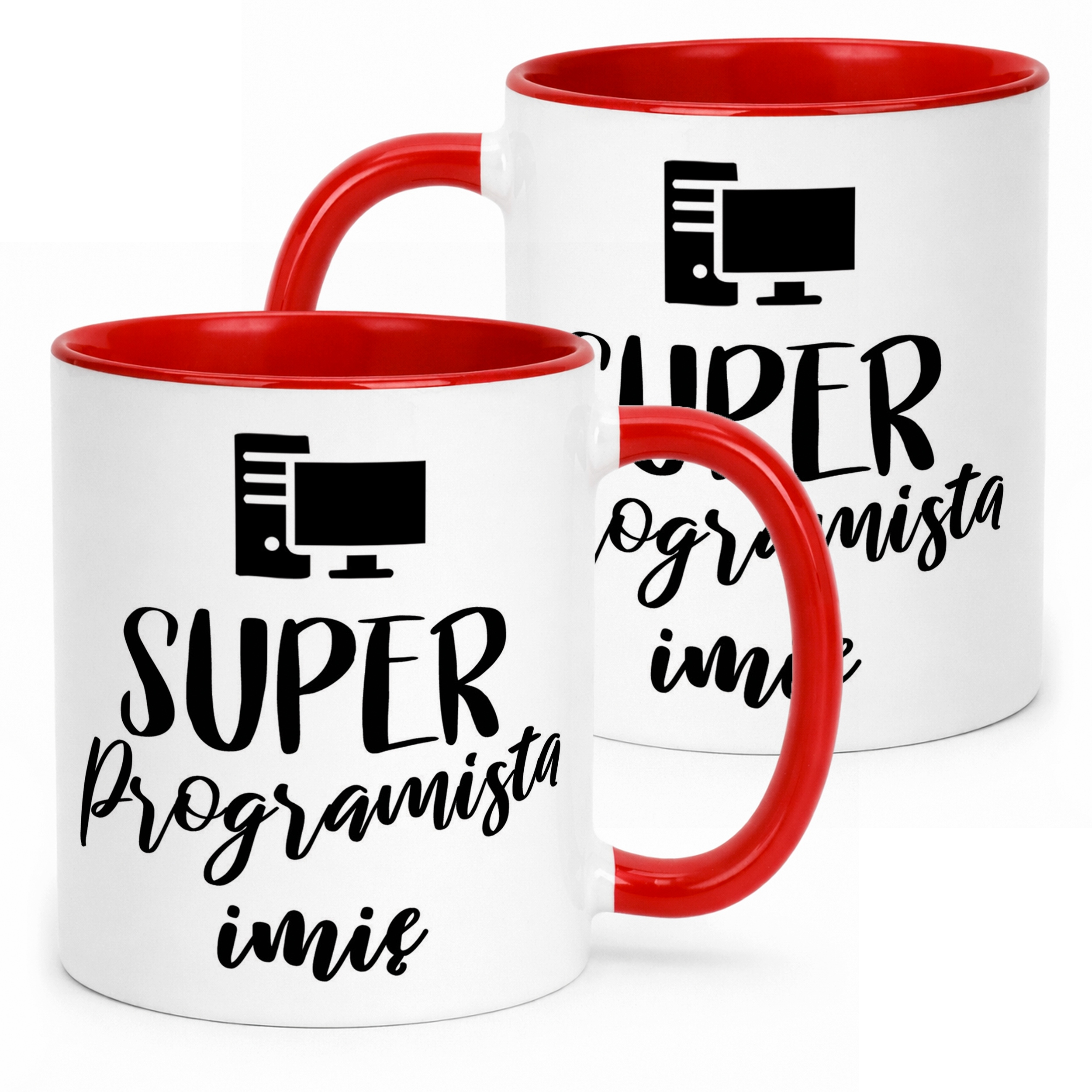 Kubek Czerwony Personalizowany Super Programista Prezent Upominek