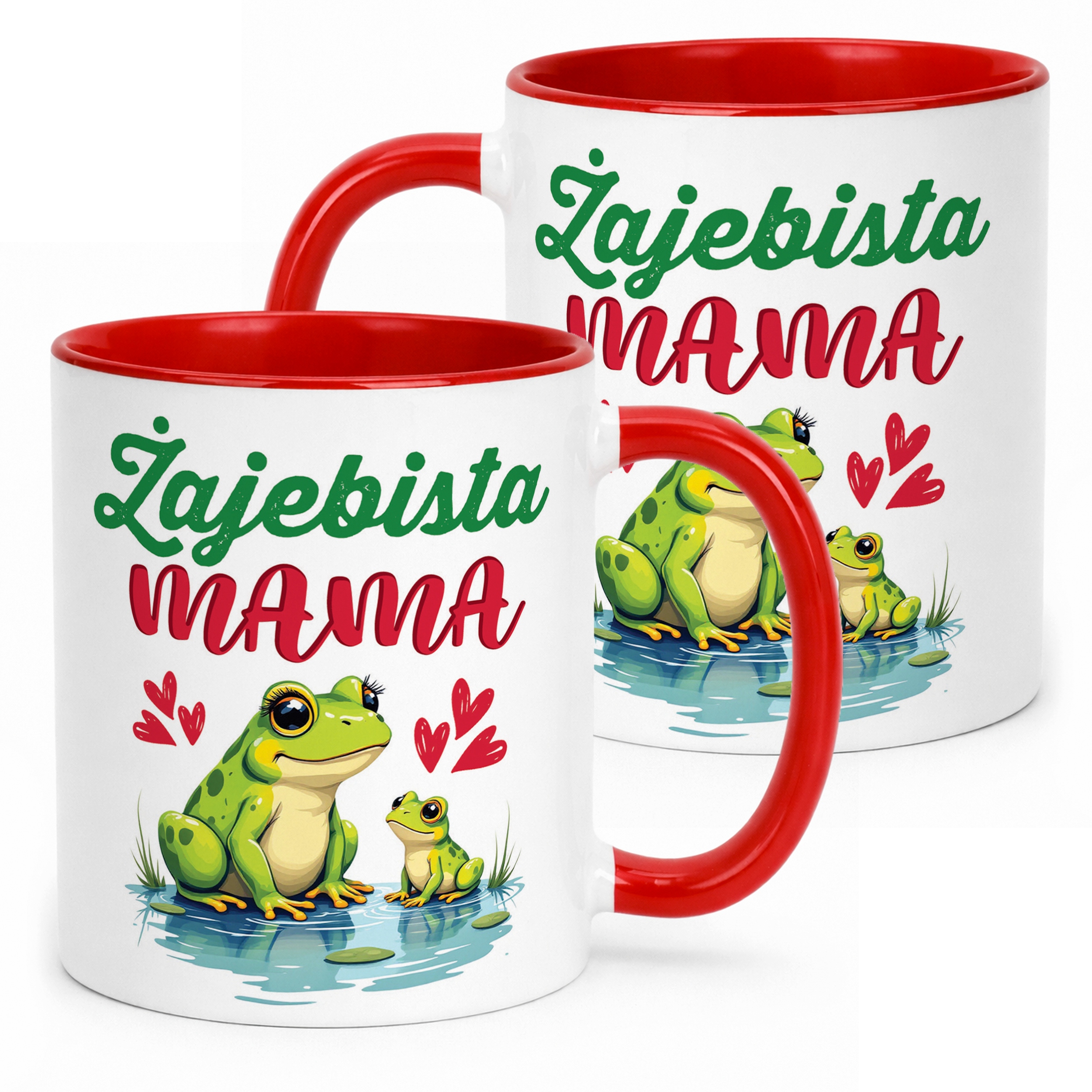 Kubek Czerwony Dzień Matki Dla Mamy Prezent Upominek Żajebista Mama