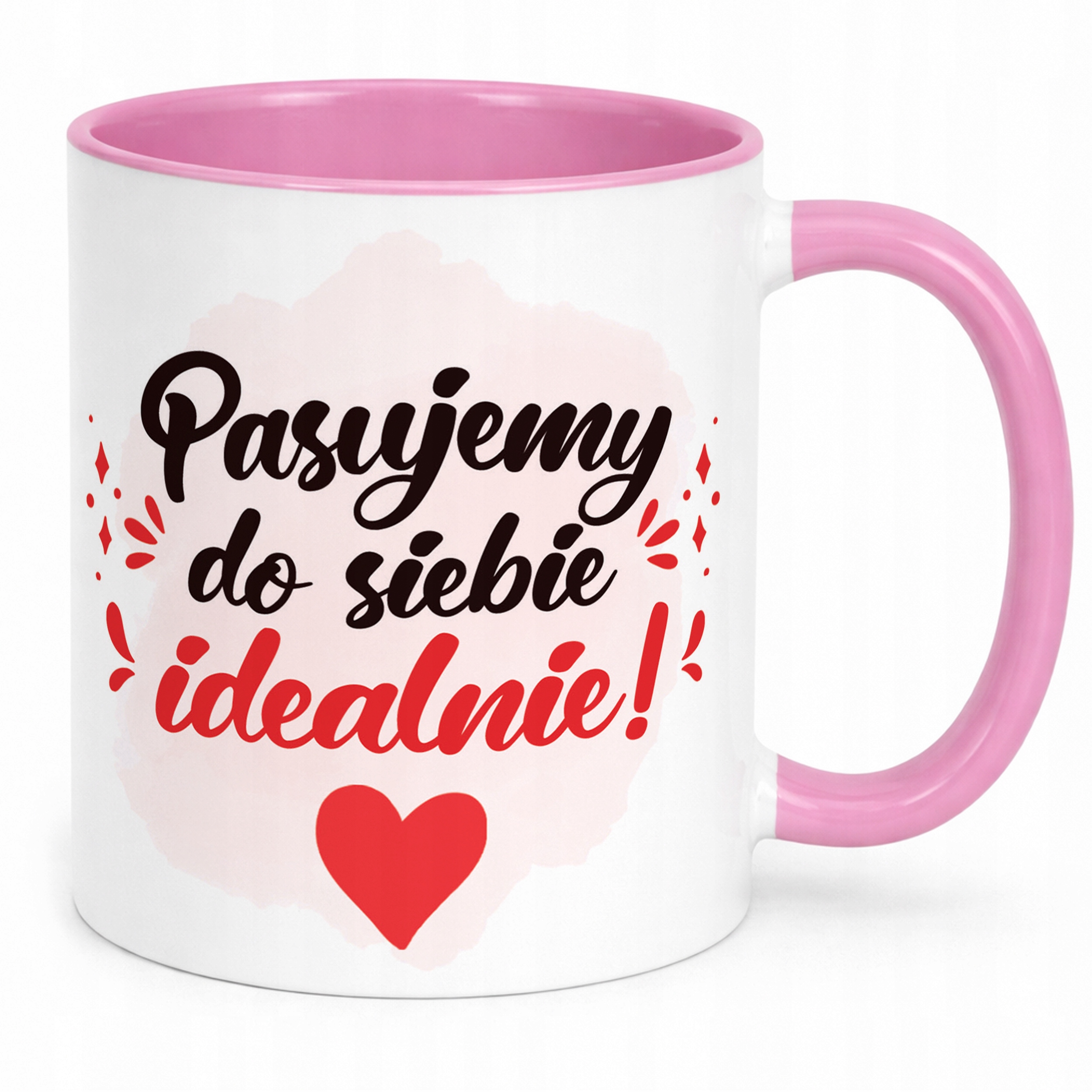 Kubek Różowy Z Własnym Zdjęciem Serce Walentynki Prezent Upominek