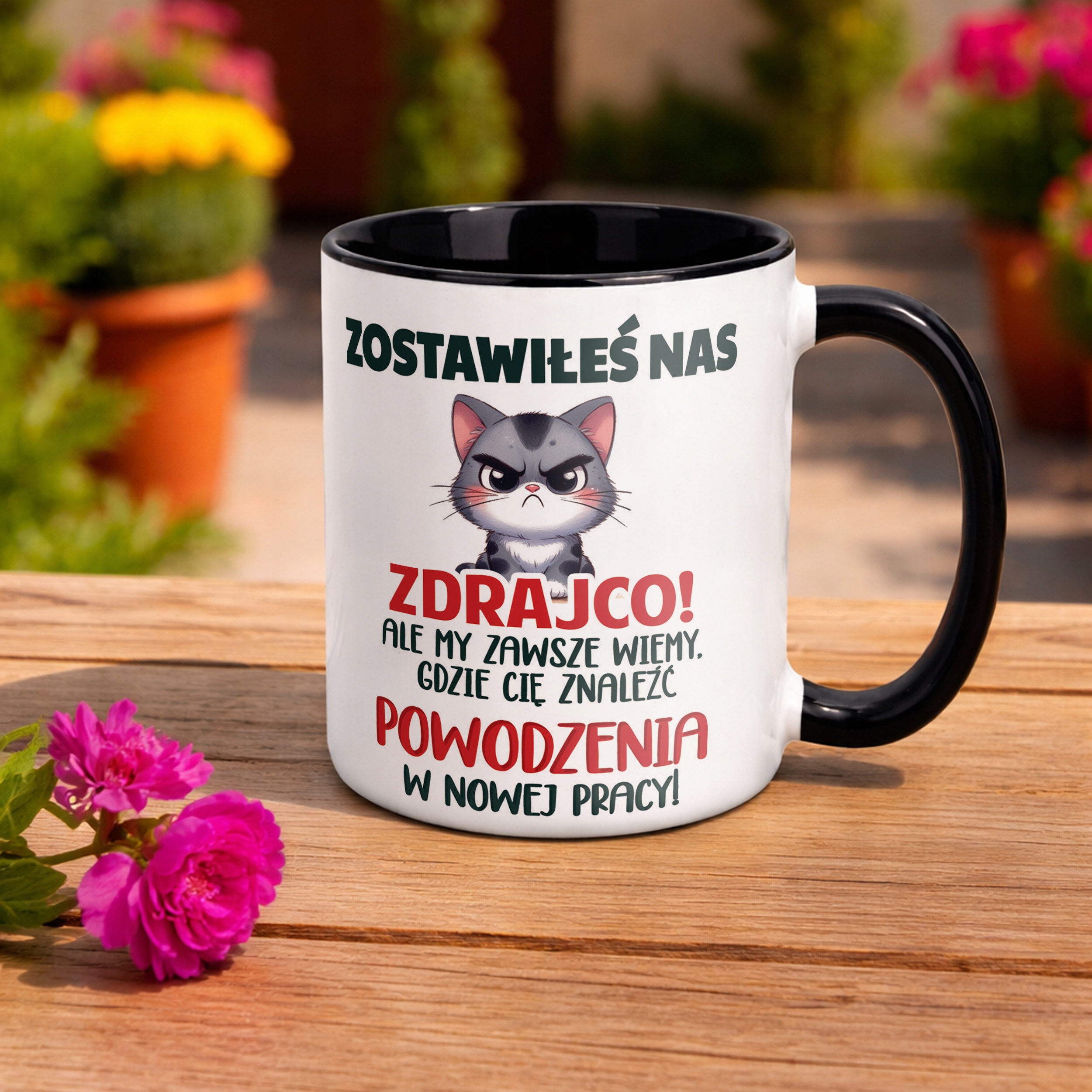 Kubek Czarny Pożeganie Odejście z Pracy Dla Kolegi Prezent