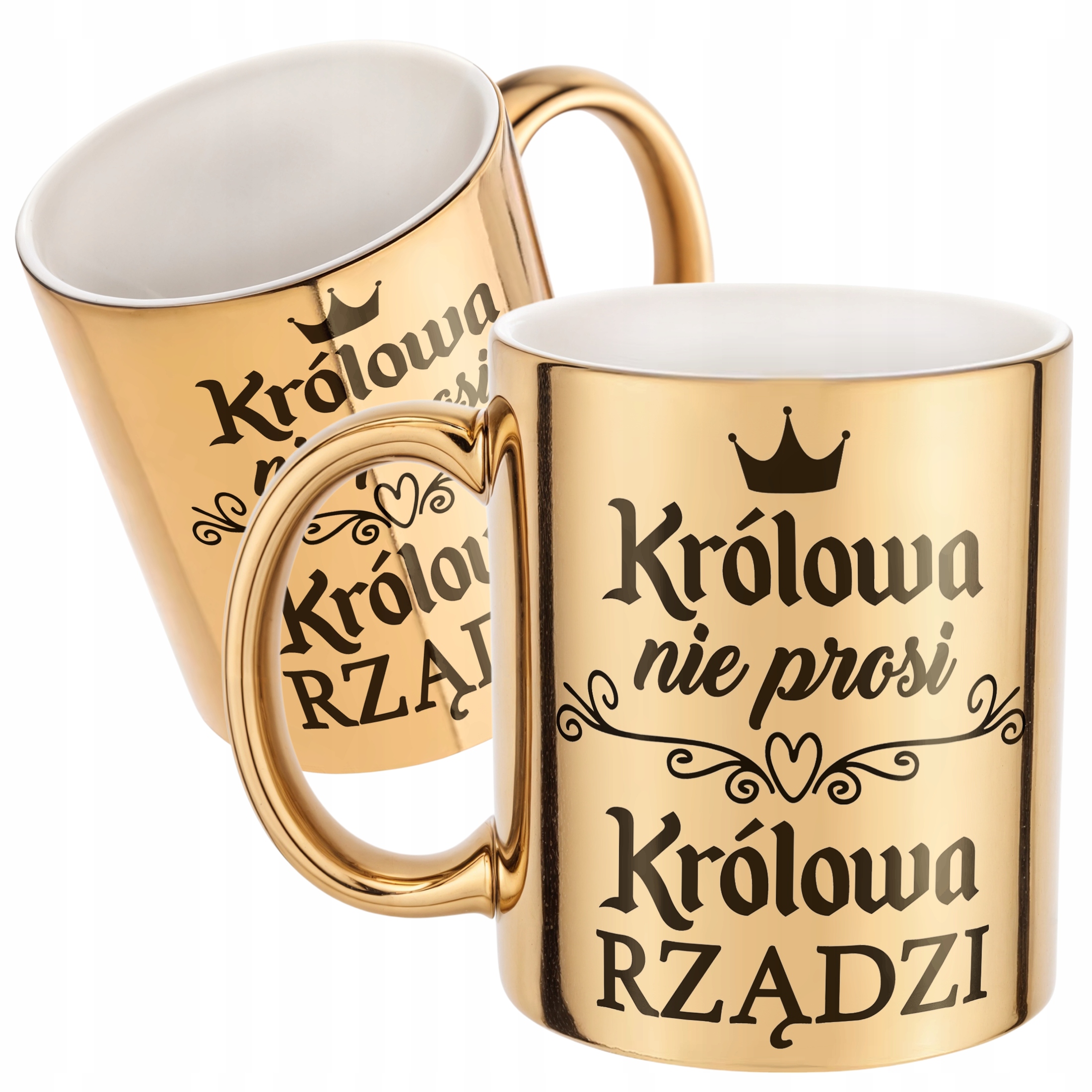 Złoty Kubek na prezent Dzień Kobiet Królowa Rządzi Prezent
