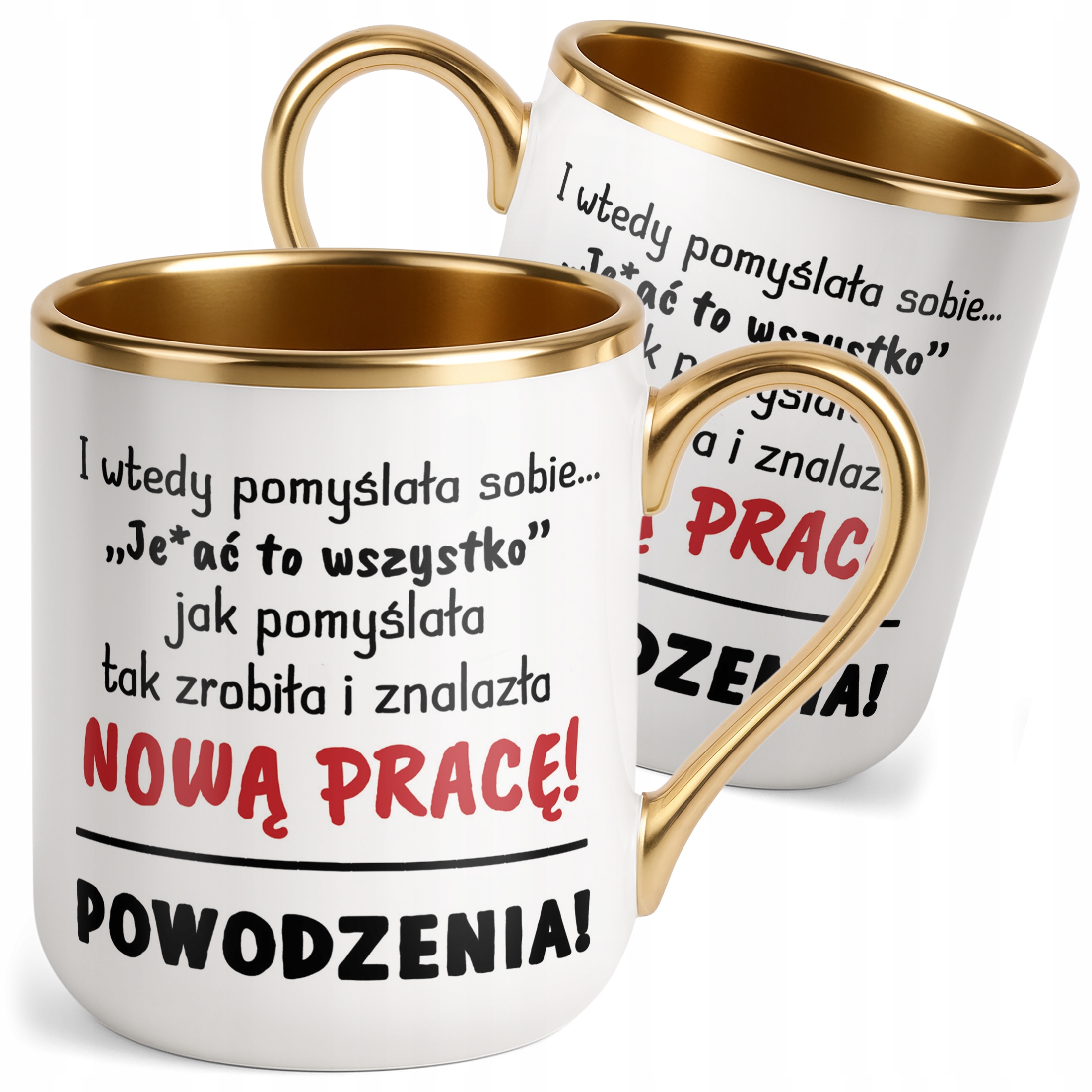 Kubek Premium Złoty Na Pożegnanie Odejście z Pracy Zabawny Prezent