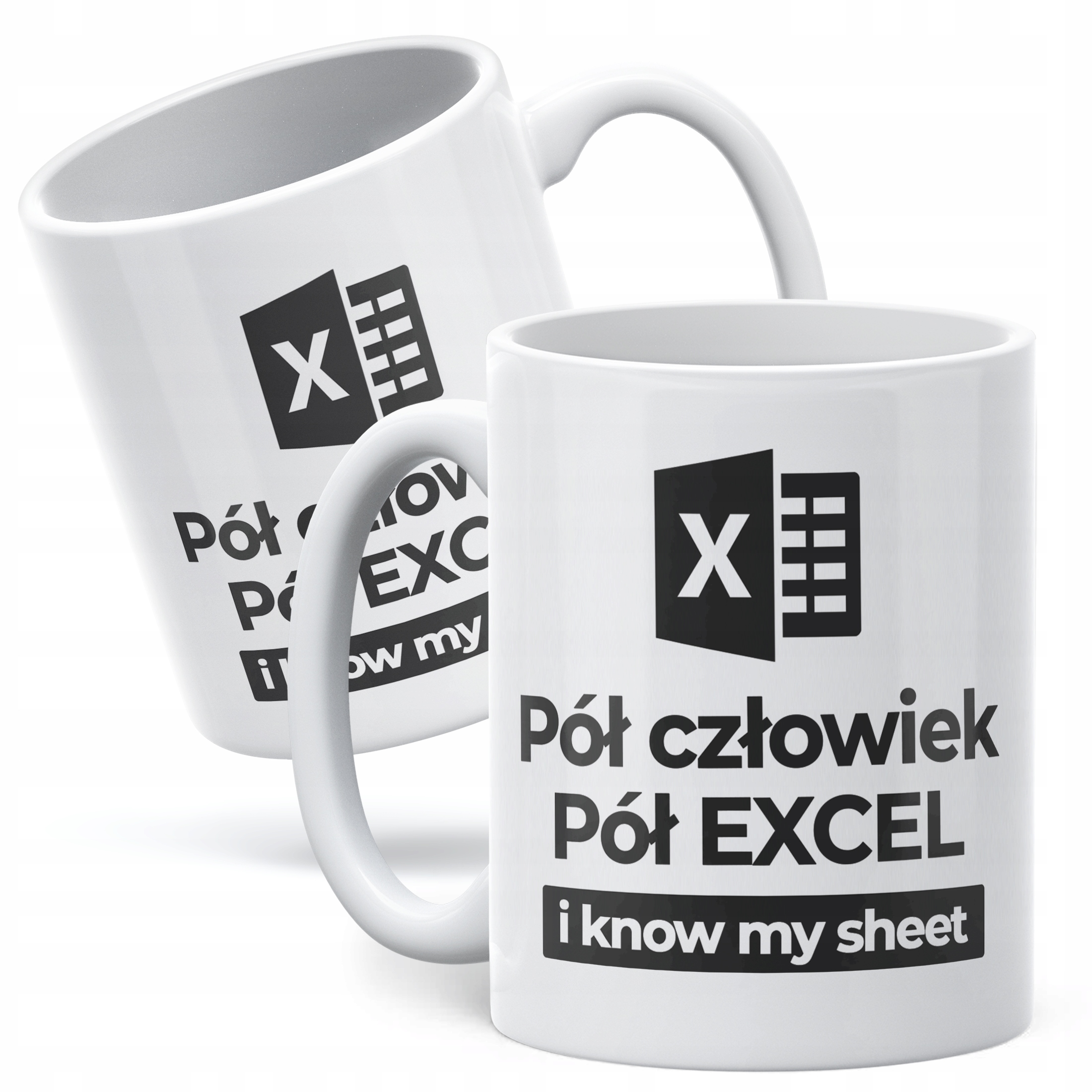 Kubek ceramiczny Pół Człowiek Pół Excel Zabawny Prezent Praca