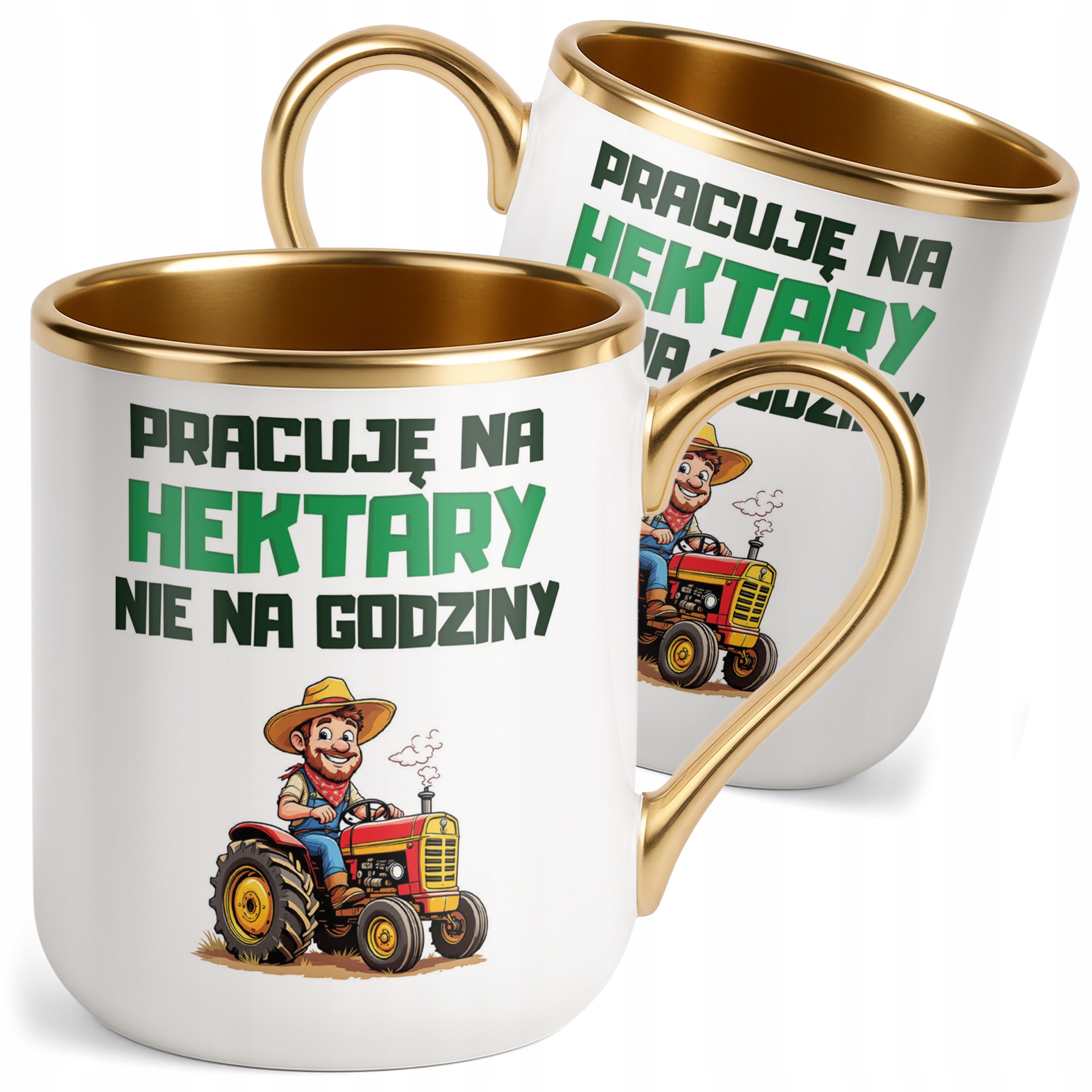 Kubek Premium Złoty Rolnik Dla Rolnika Traktor Zabawny Prezent