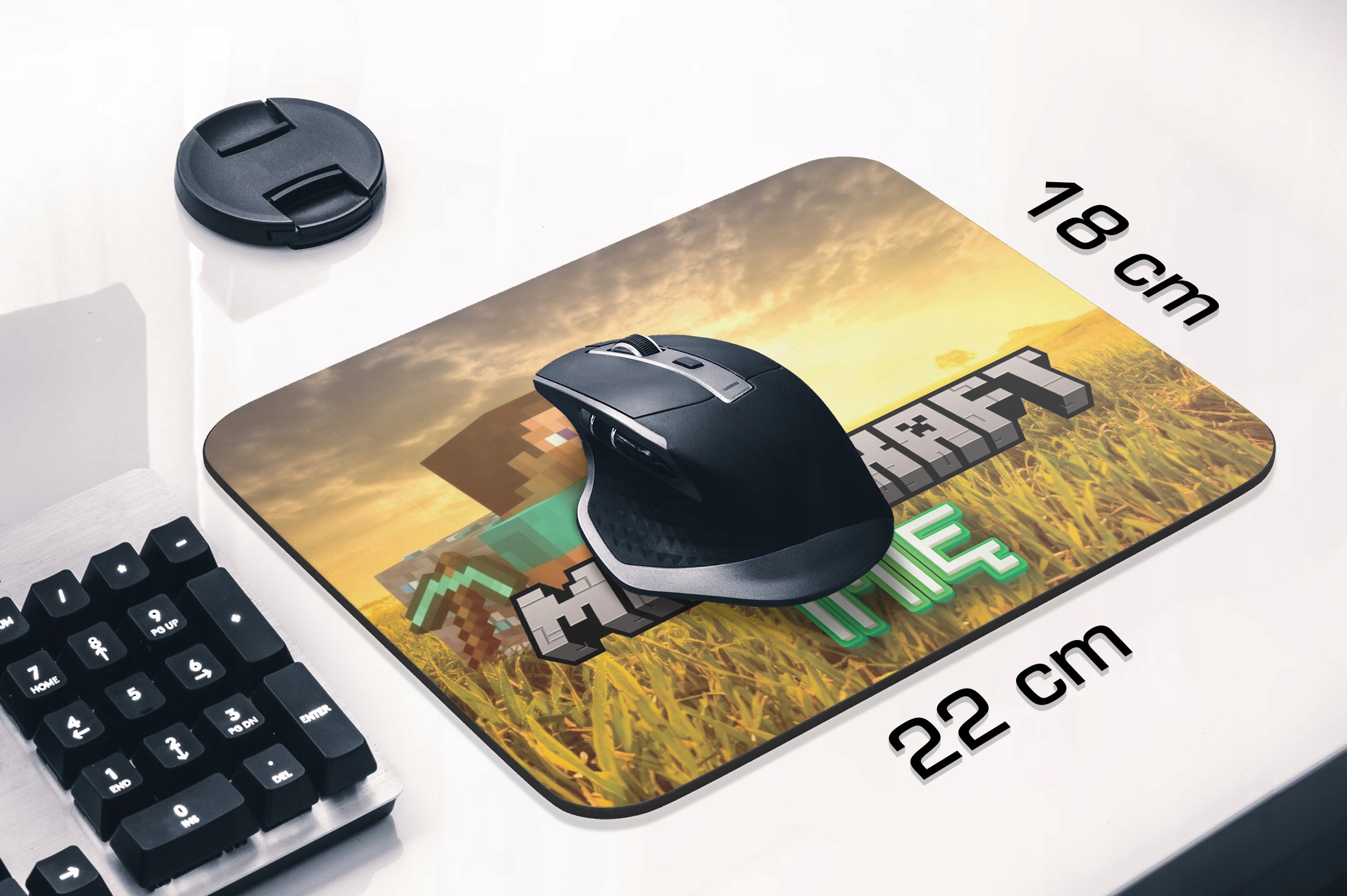 Zestaw Z Imieniem kubek + podkładka pod mysz 22×18 cm MINECRAFT Dla Gracza