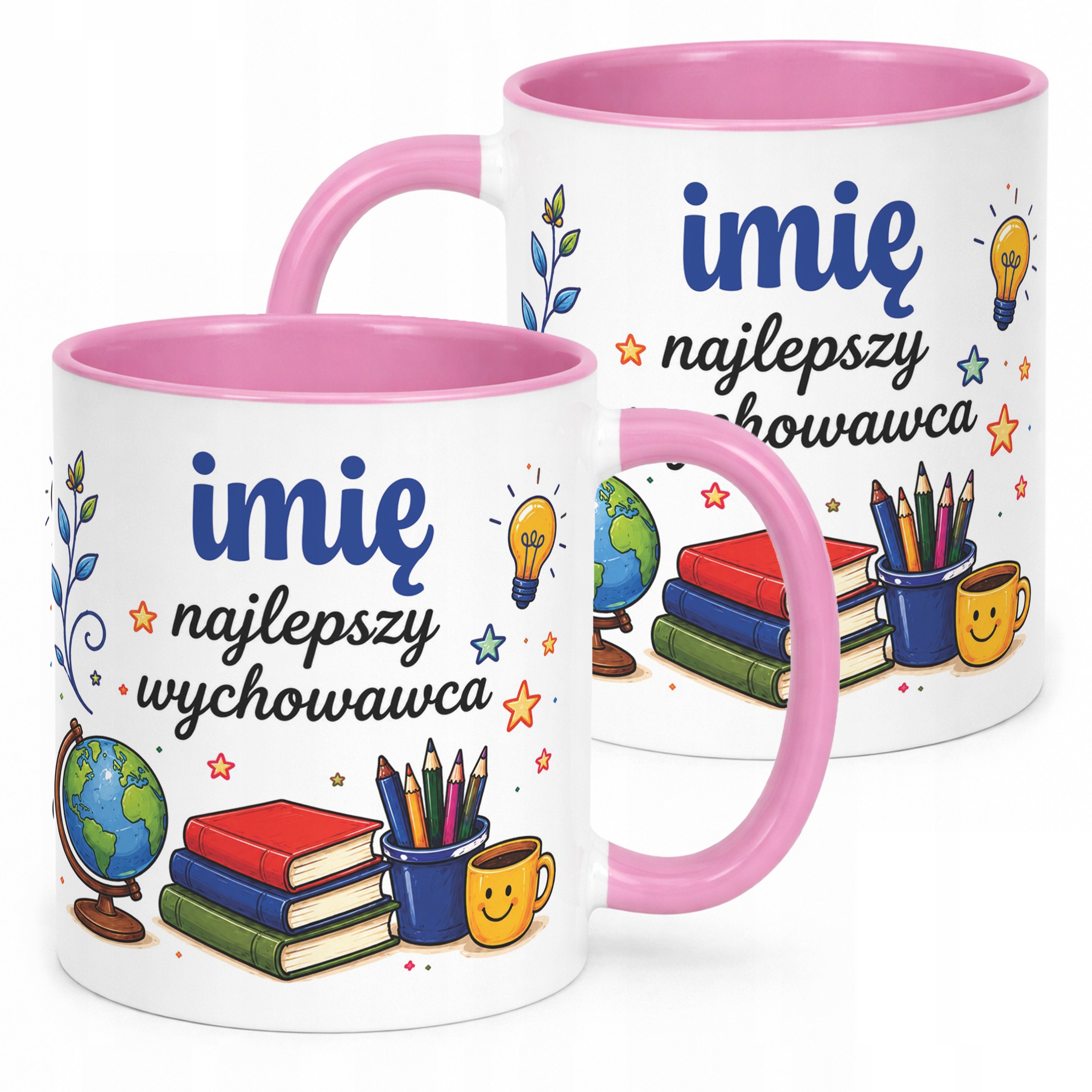 Kubek Różowy z Imieniem Dzień Nauczyciela Dla Wychowawcy Prezent