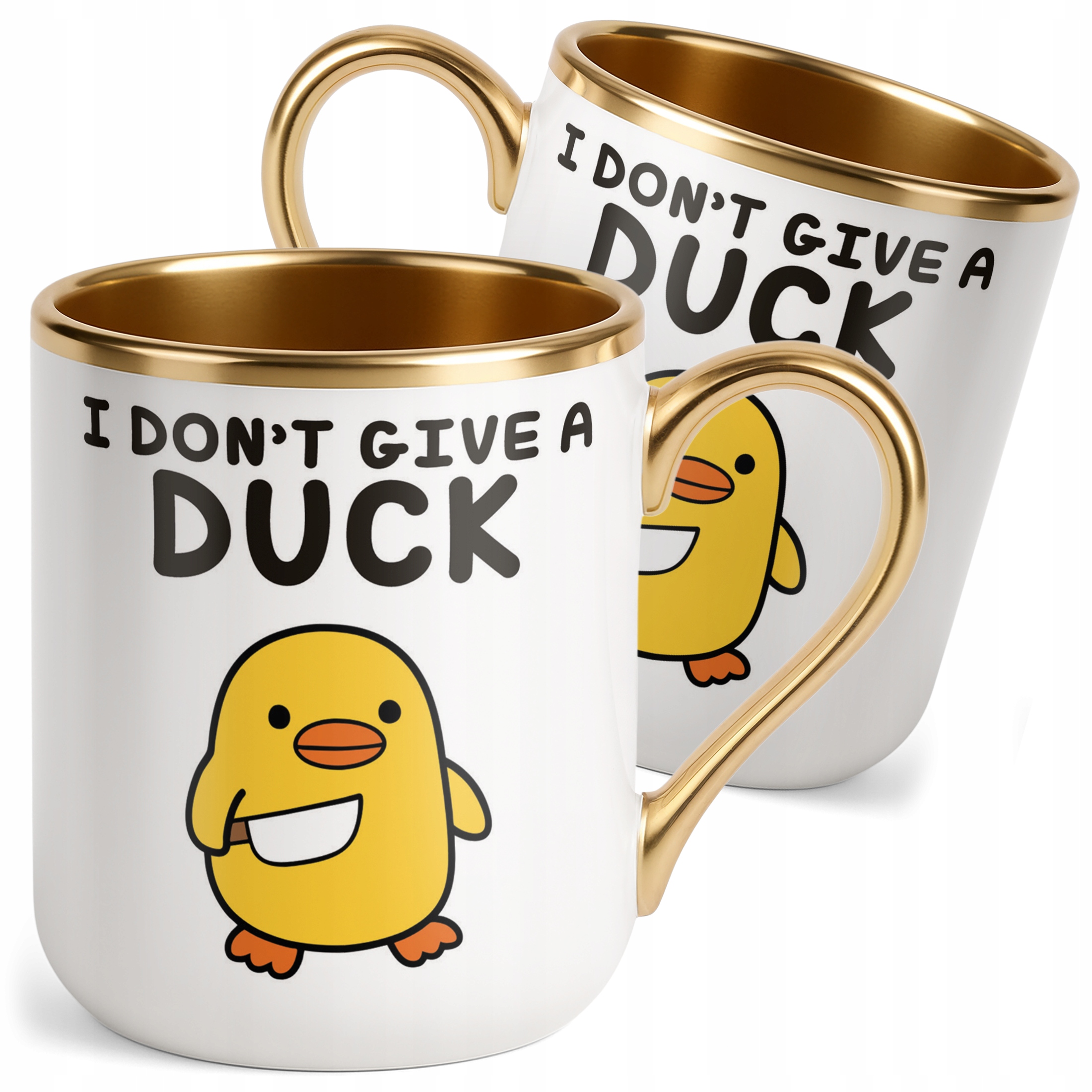 Kubek Premium Złoty I Don’t Give A Duck Śmieszny Zabawny Prezent