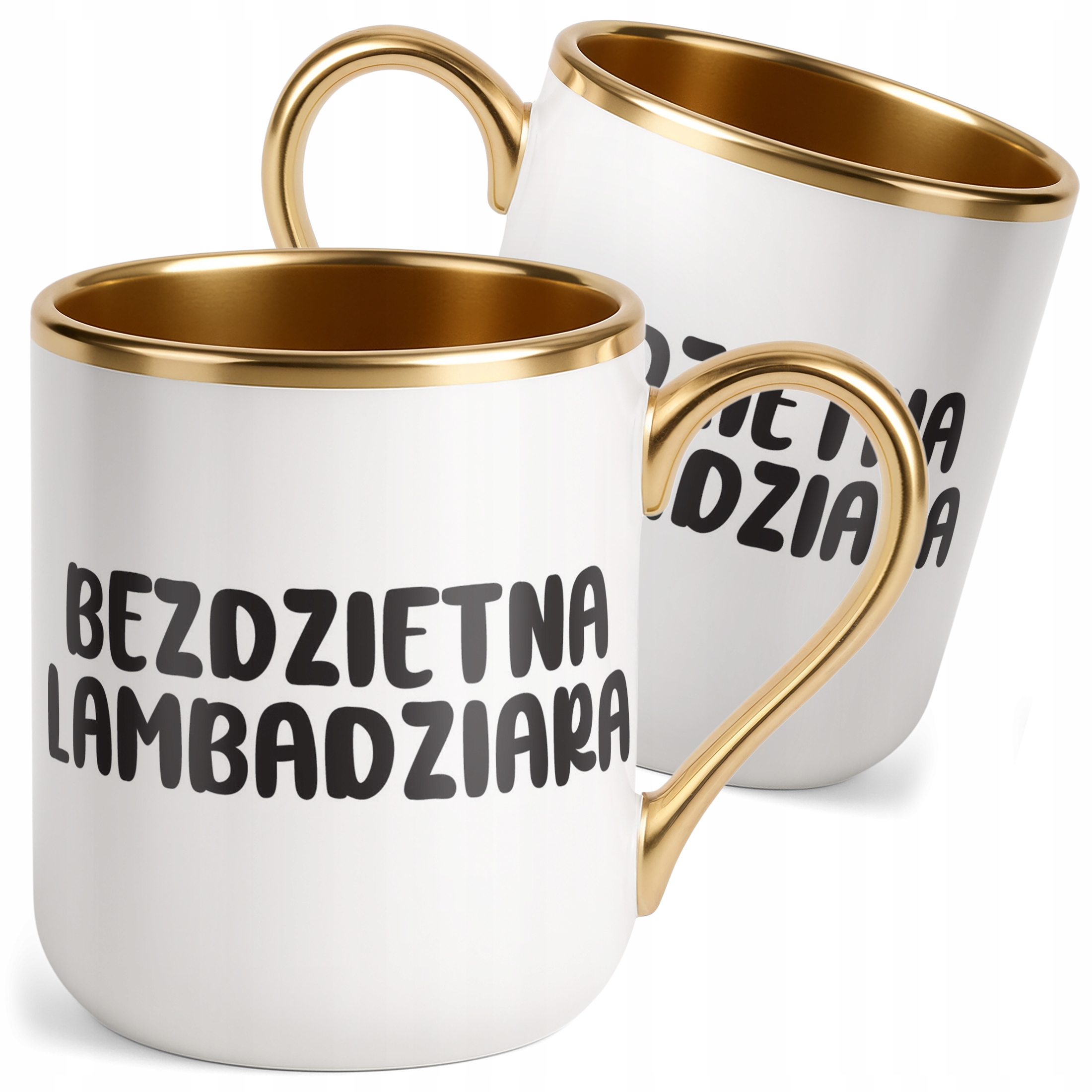 Kubek Premium Złoty Bezdzietna Lambardziara Śmieszny Zabawny Prezent