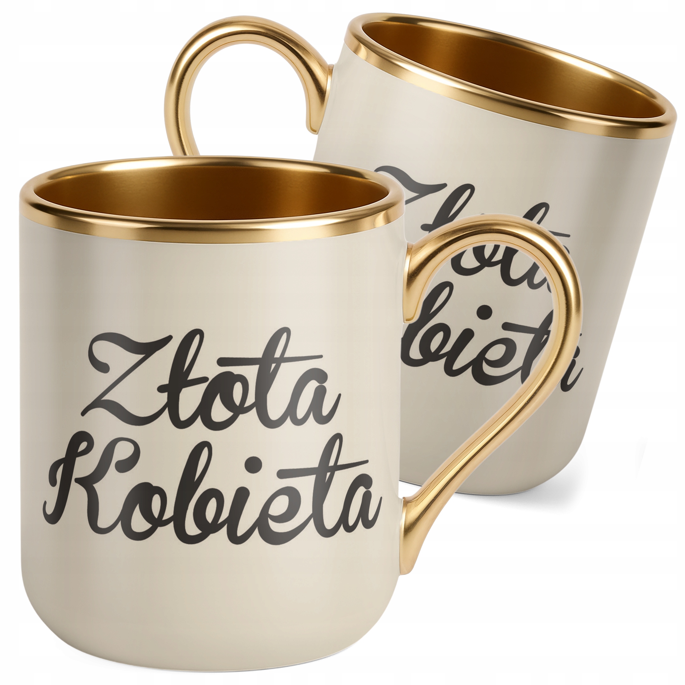 Kubek Premium Złoty Ecru Złota Kobieta Dla Kobiety Dzień Kobiet Prezent