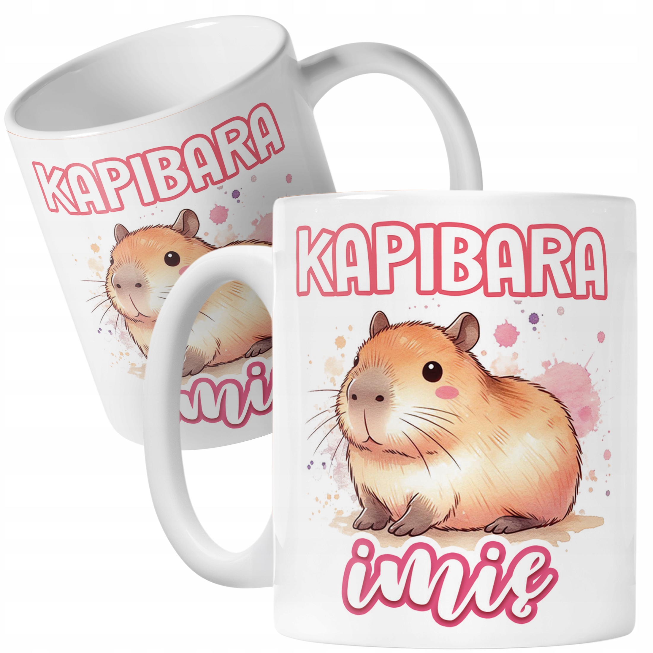 Kubek ceramiczny personalizowany Kapibara Capybara Zwierzak Dla Dzieci