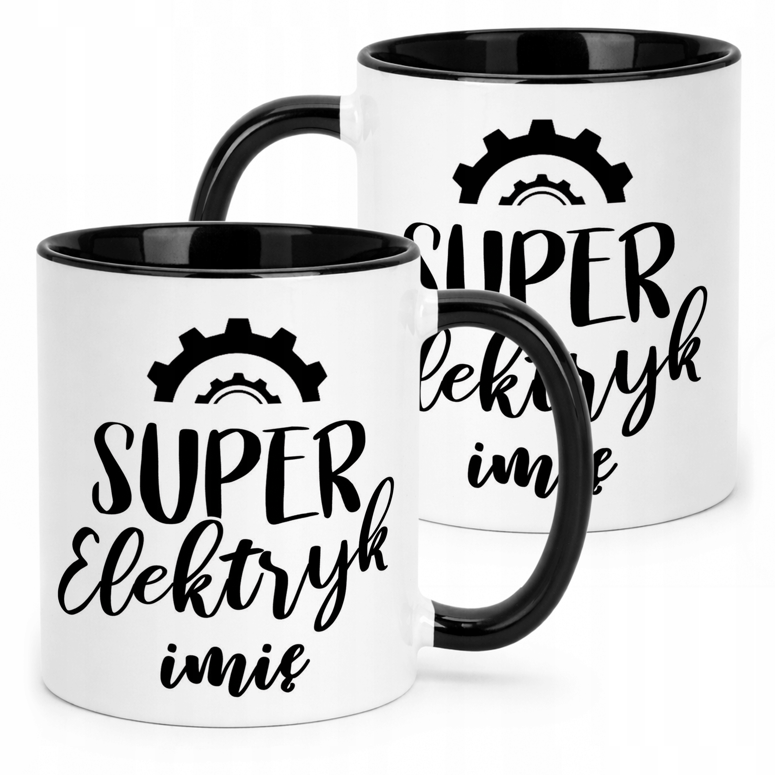 Kubek Czarny Personalizowany Super Elektryk Prezent Upominek