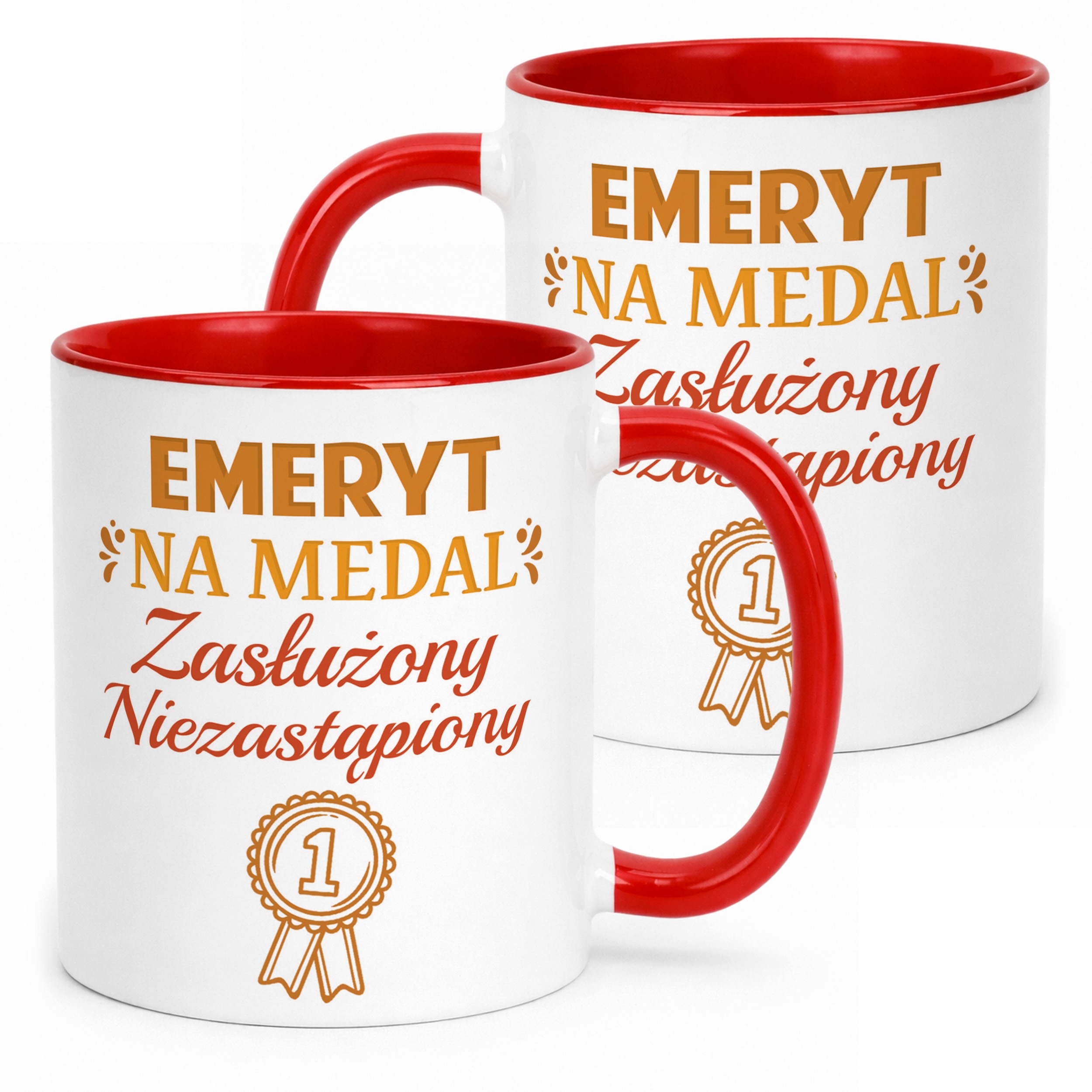Kubek Czerwony z okazji Emerytury Dla Emeryta Prezent Upominek