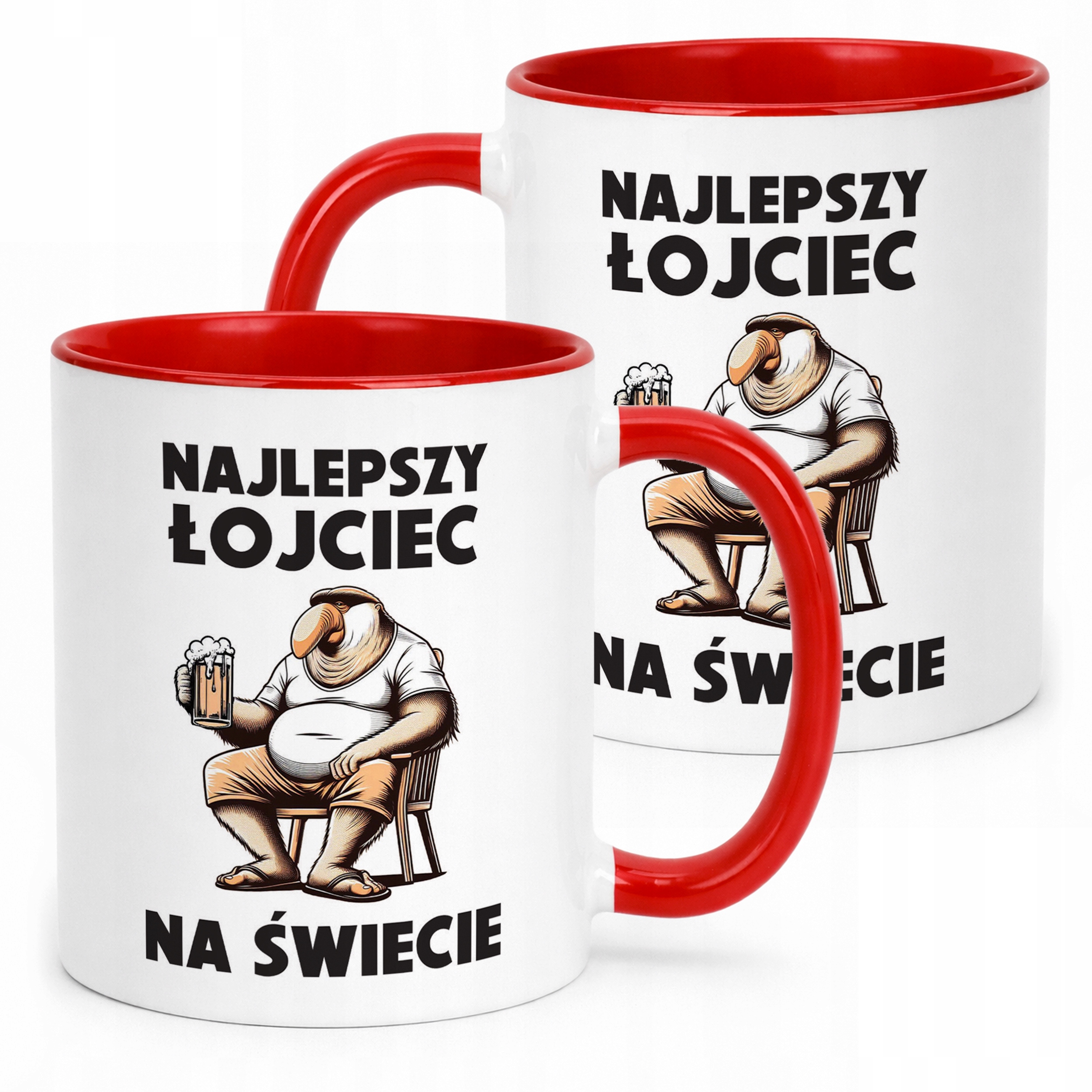 Kubek Czerwony Dzień Ojca Dla Taty Najlepszy Łojciec Nosacz Prezent