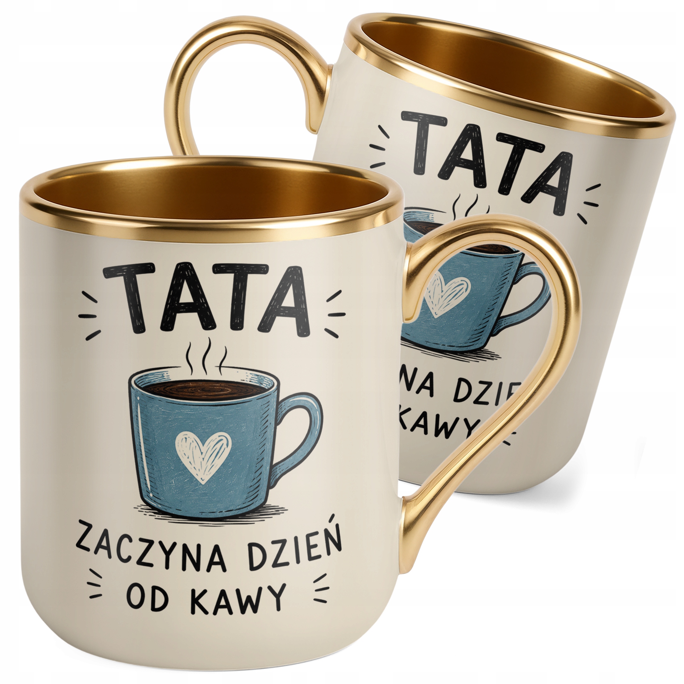 Kubek Premium Złoty Ecru Dzień Ojca prezent dla taty pomysł na prezent