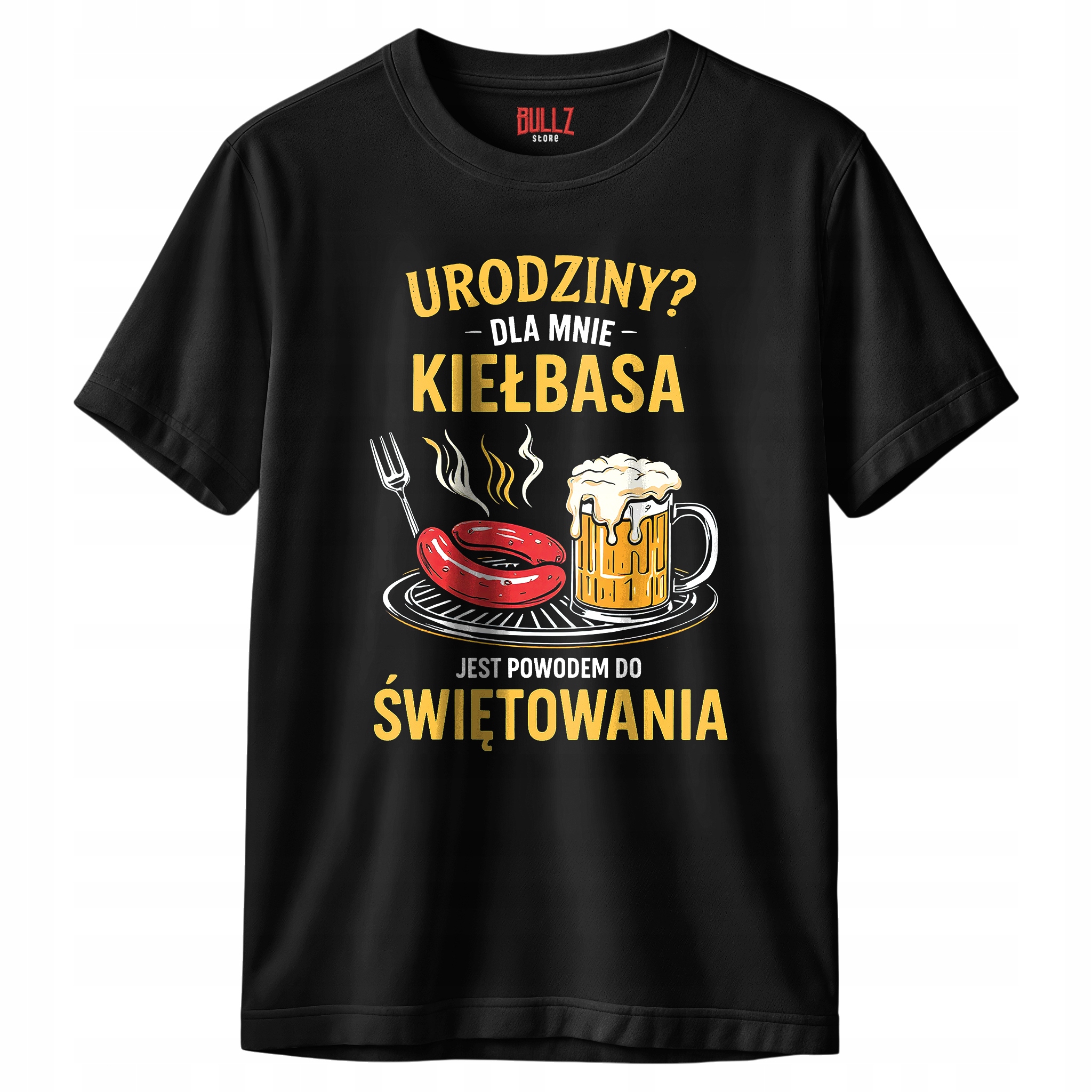 Koszulka czarna męska Kiełbasa Jest Powodem Do Świętowania