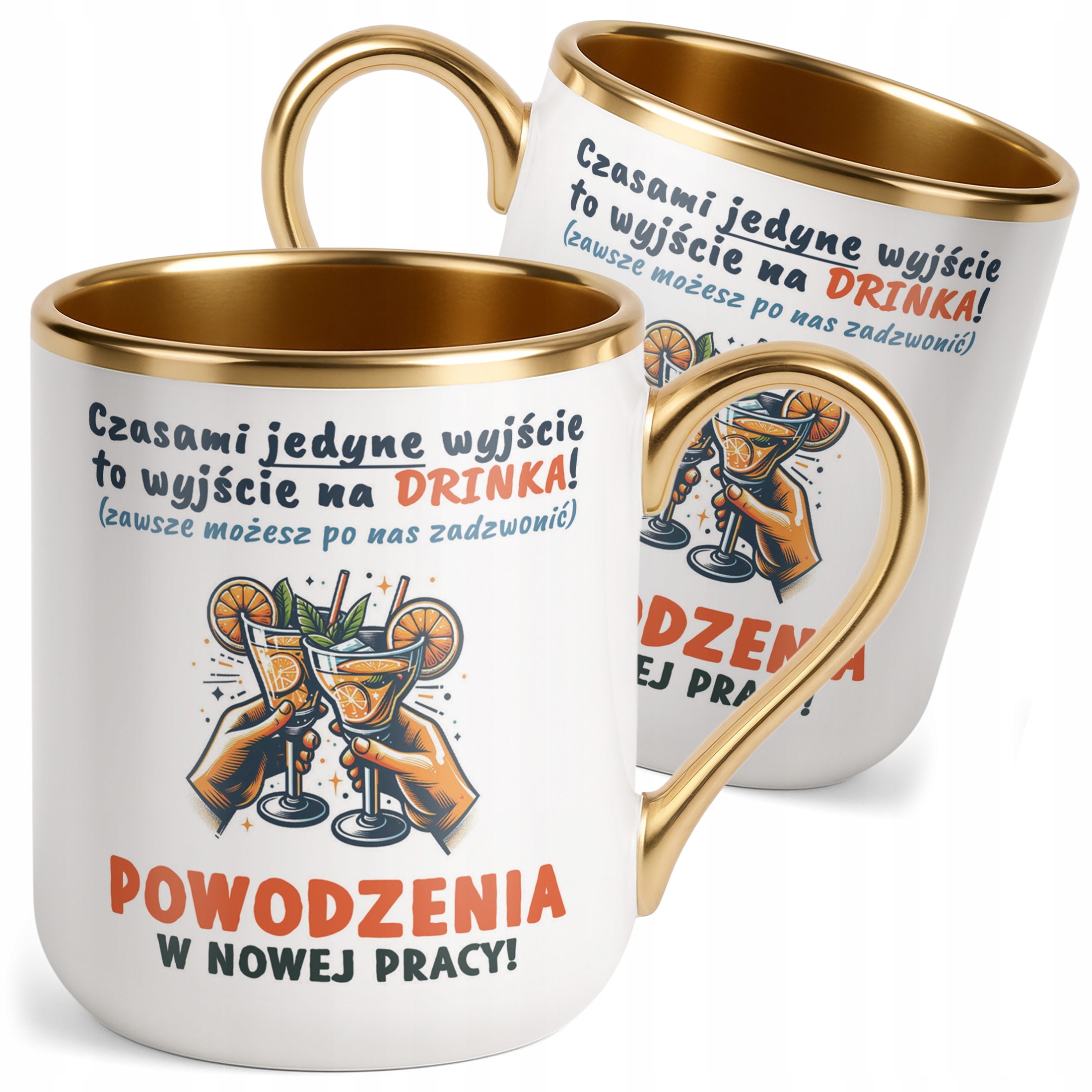Kubek Premium Złoty Na Pożegnanie Odejście z Pracy Zabawny Prezent