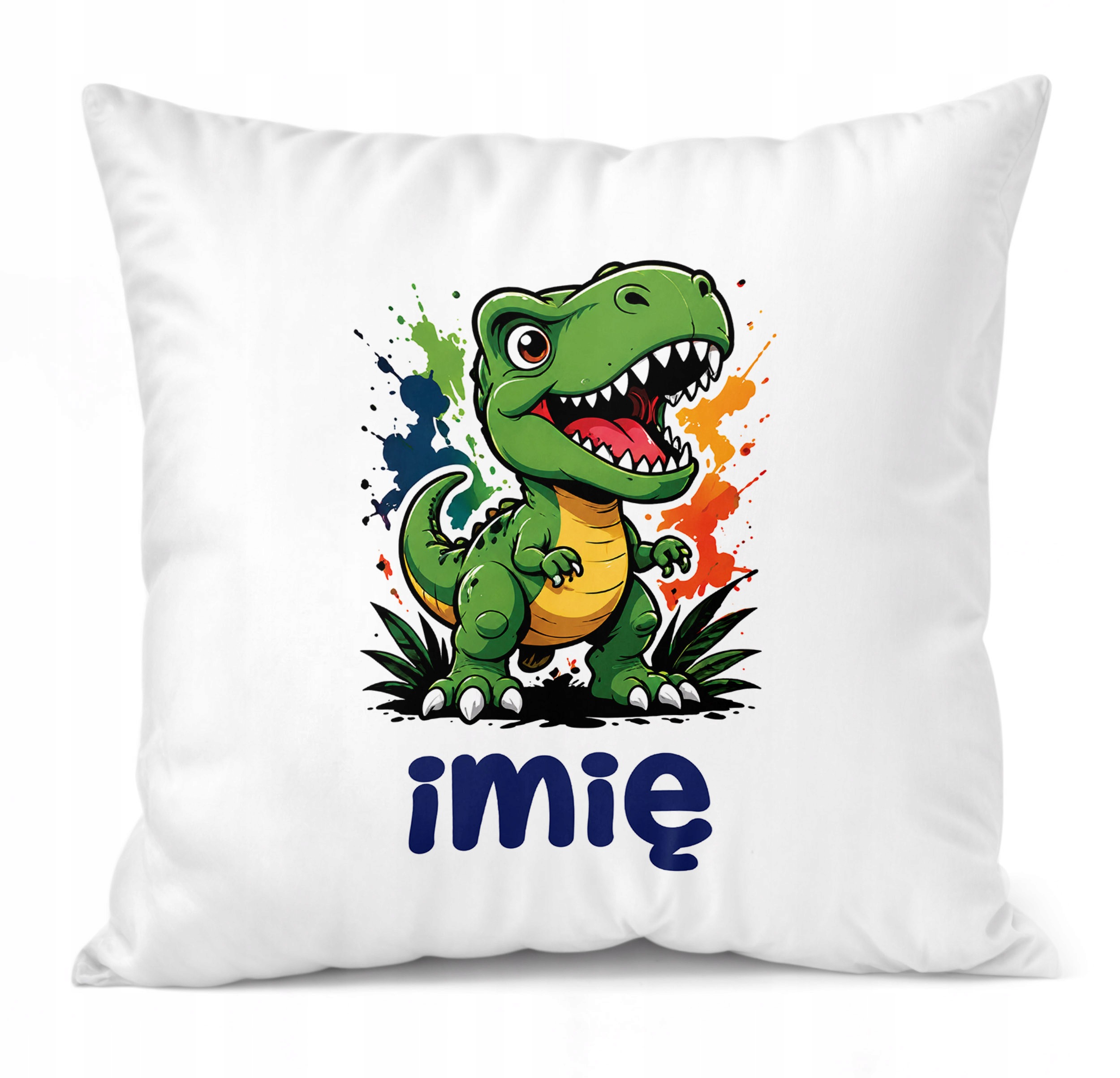 Zestaw Personalizowany Kubek Czerwony Poduszka T-rex Prezent