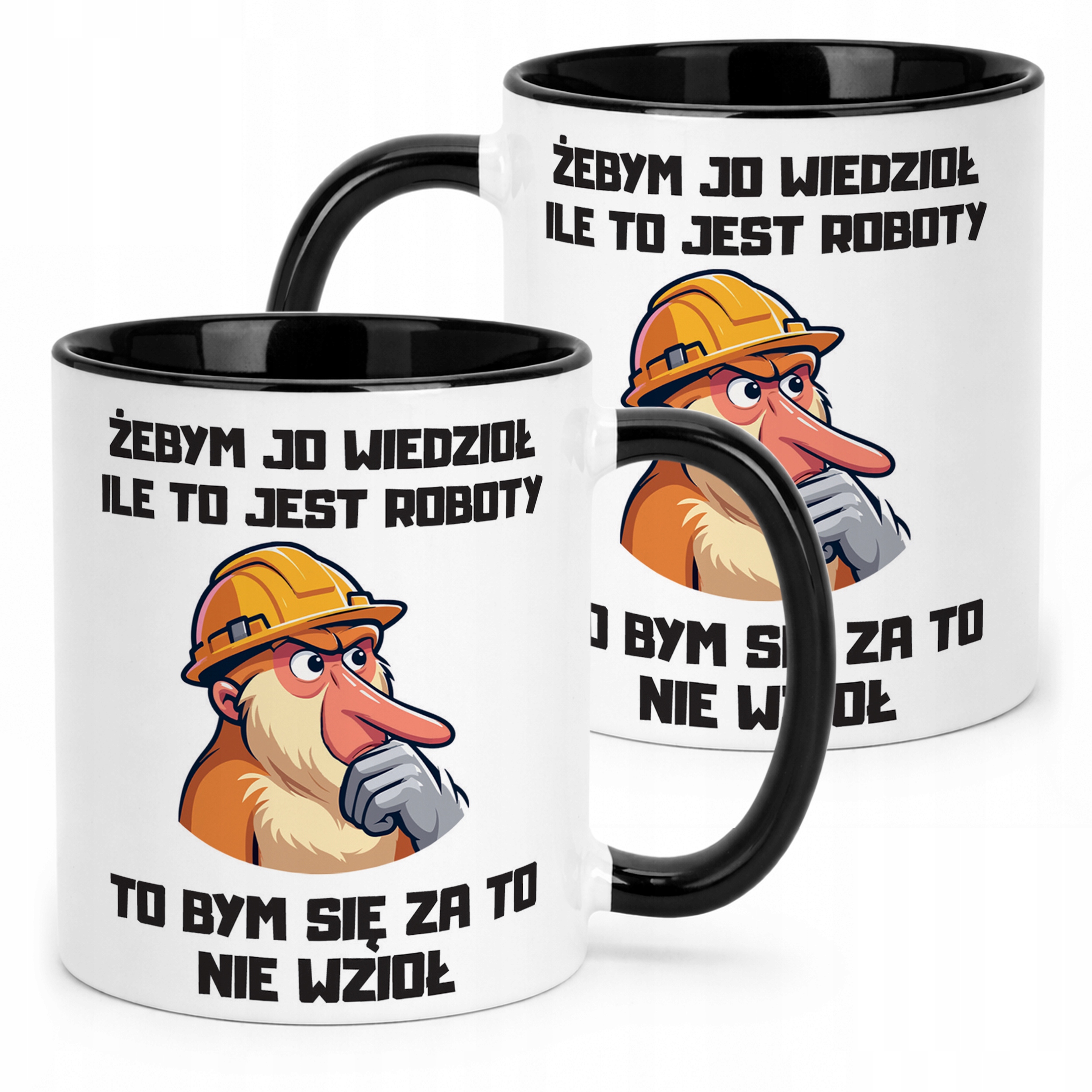Kubek Czarny Janusz Nosacz Do Pracy Zabawny Prezent Upominek