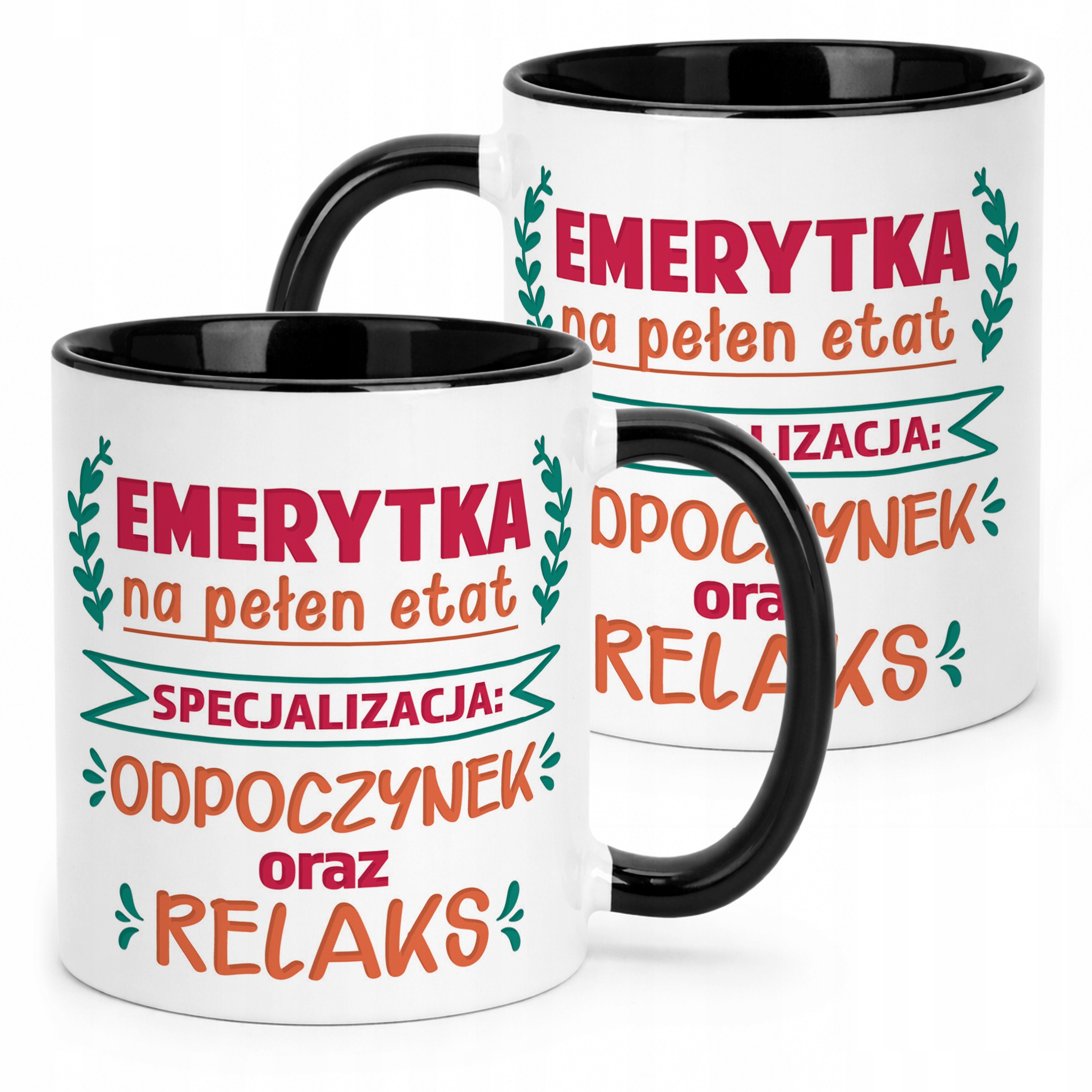 Kubek Czarny z okazji Emerytury Dla Emerytki Prezent Upominek