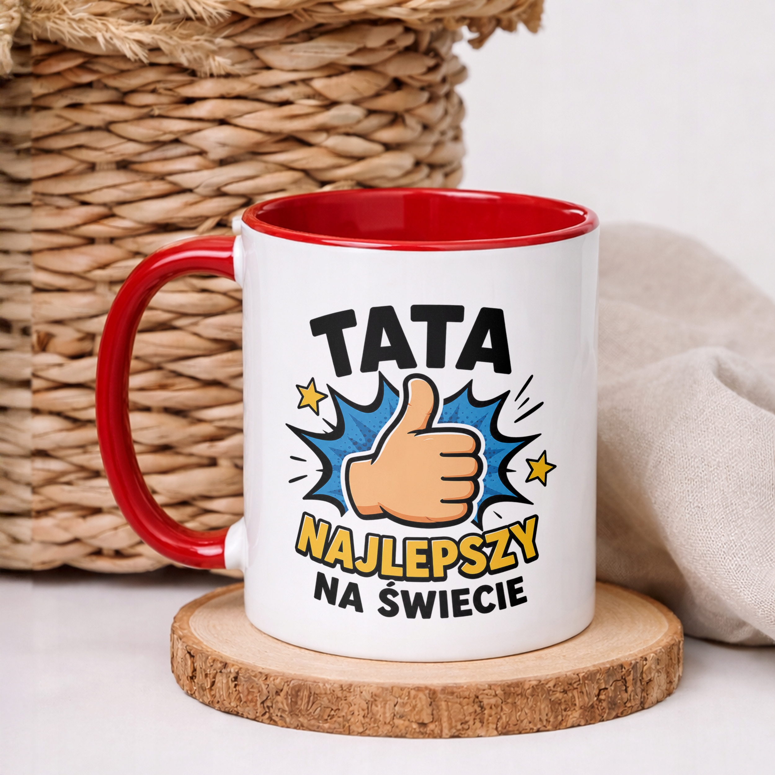 Kubek Czerwony prezent na Dzień Ojca dla taty upominek