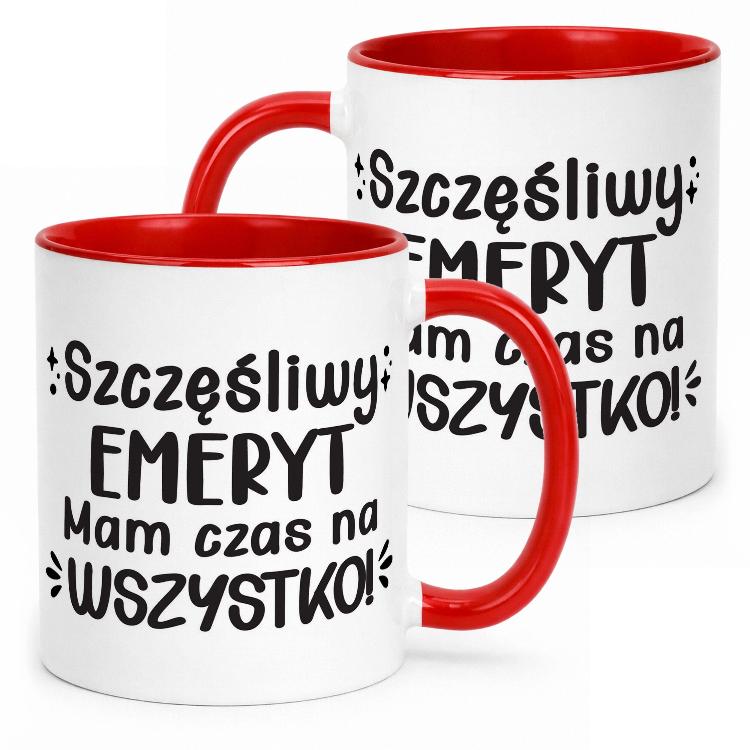 Kubek Czerwony z okazji Emerytury Dla Emeryta Prezent Upominek