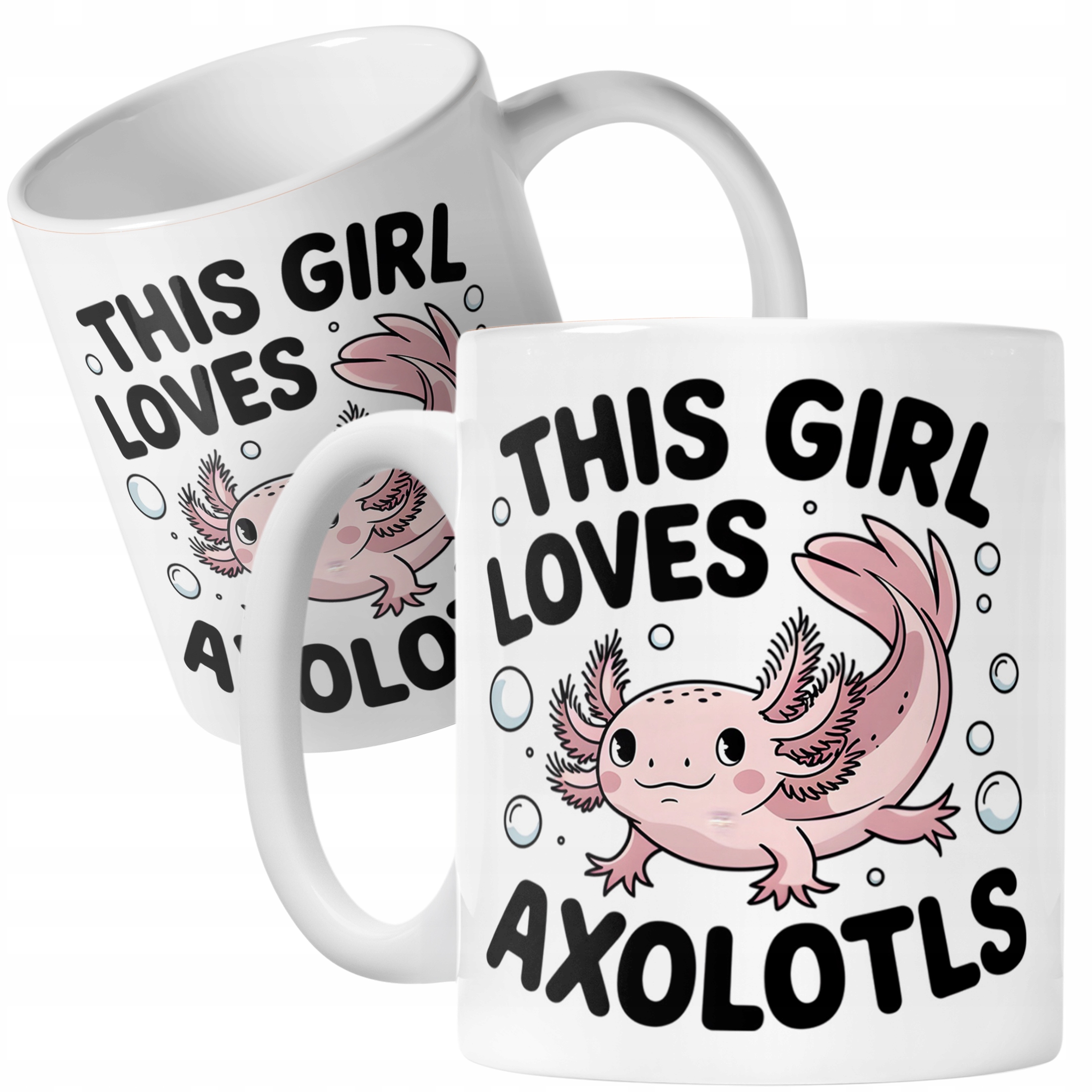 Kubek prezent dla przedszkolaka Aksolotl Axolotl Różowy Zwierzak Trend HIT