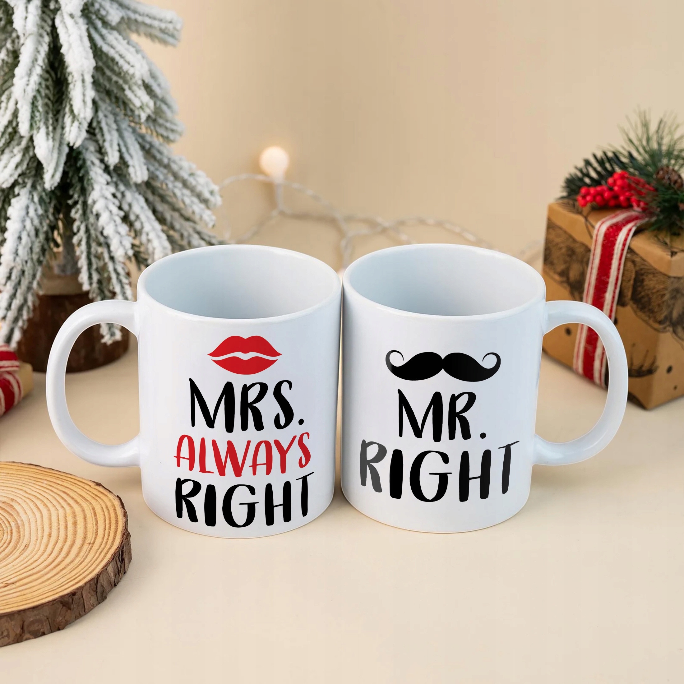 Zestaw kubków na Walentynki MR RIGHT & MRS ALWAYS RIGHT Dla Pary