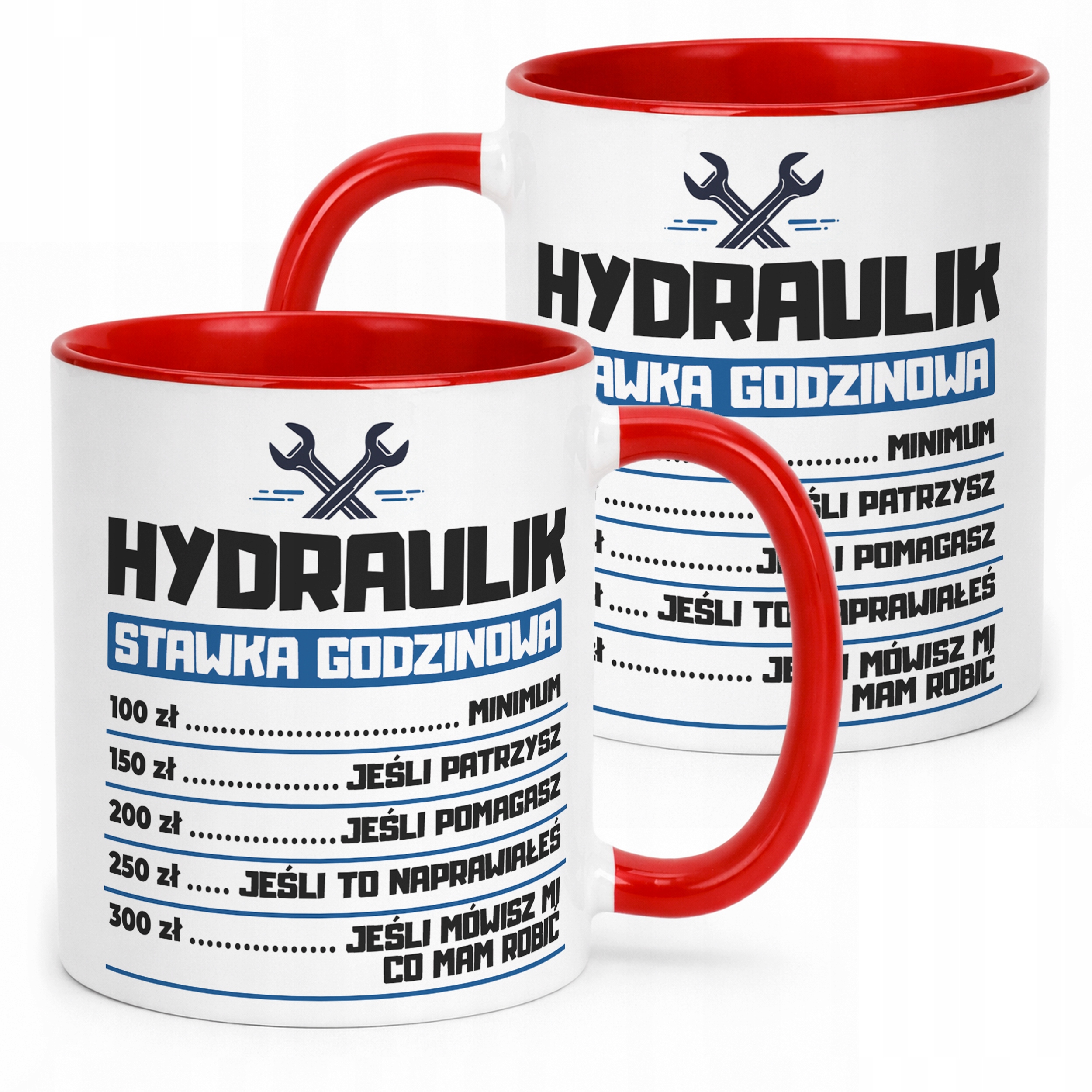Kubek Czerwony Hydraulik Stawka Godzinowa Zabawny Prezent Upominek