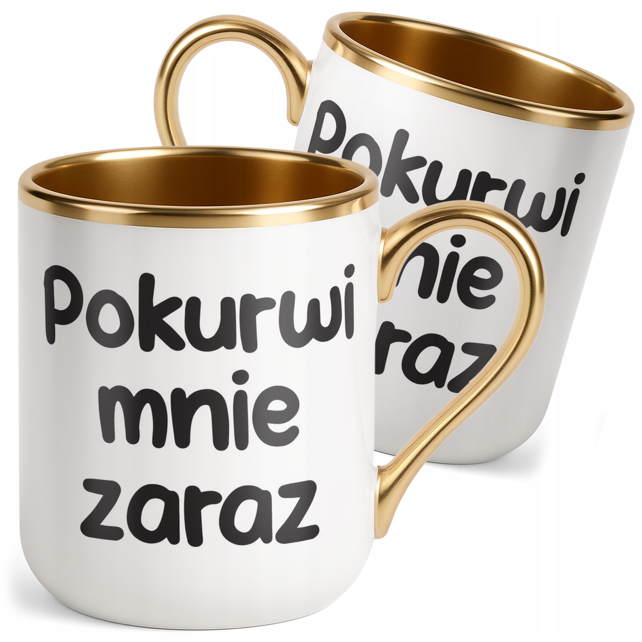 Kubek Premium Złoty Pok**wi Mnie Zaraz Śmieszny Zabawny Prezent
