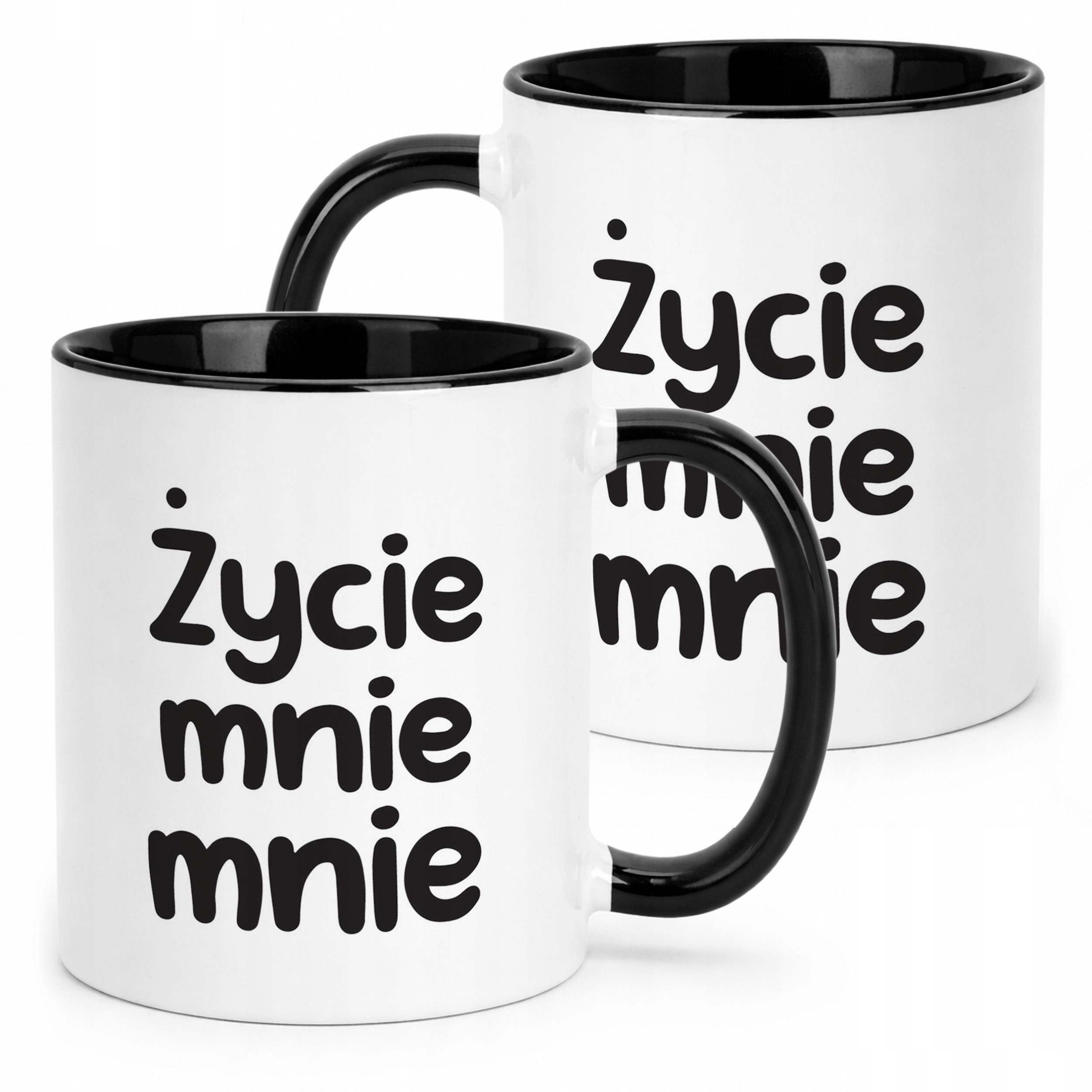 Kubek Czarny Życie Mnie Mnie Śmieszny Zabawny Prezent
