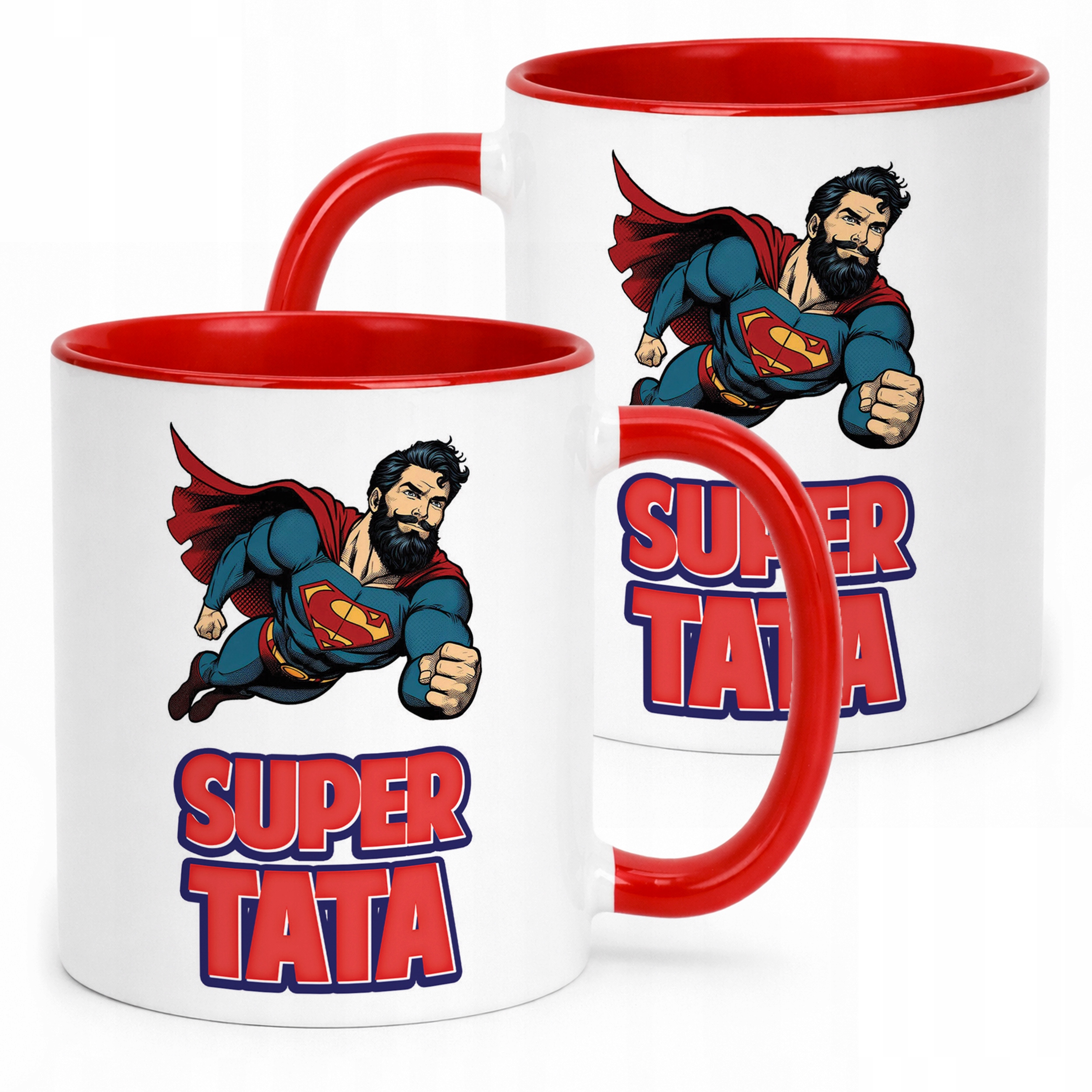 Kubek Czerwony Dzień Ojca Dla Taty Super Tata Prezent
